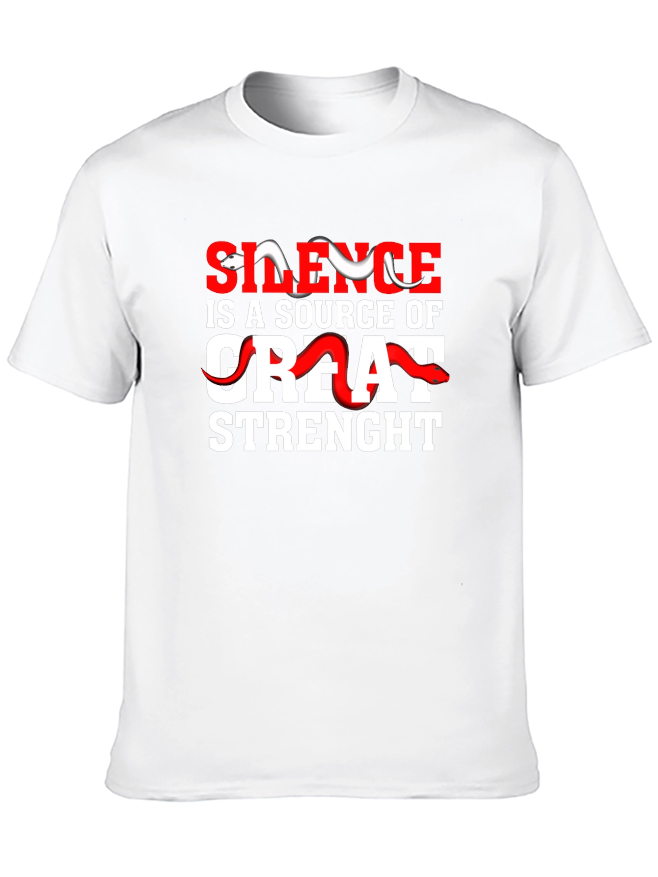 Black Silence is Strength Graphic T-Shirt view 10