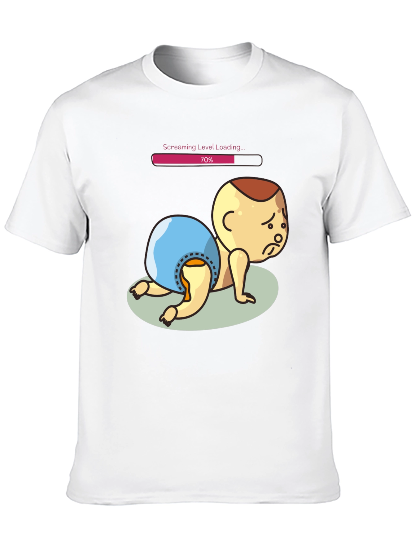 Black Screaming Level Loading Baby Graphic T-Shirt view 10