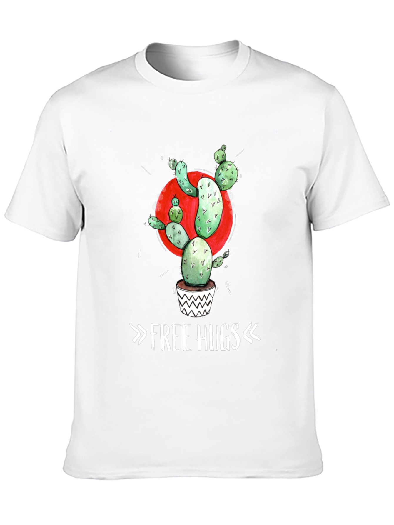 Black Cactus Graphic Tee - Free Hugs T-Shirt view 10