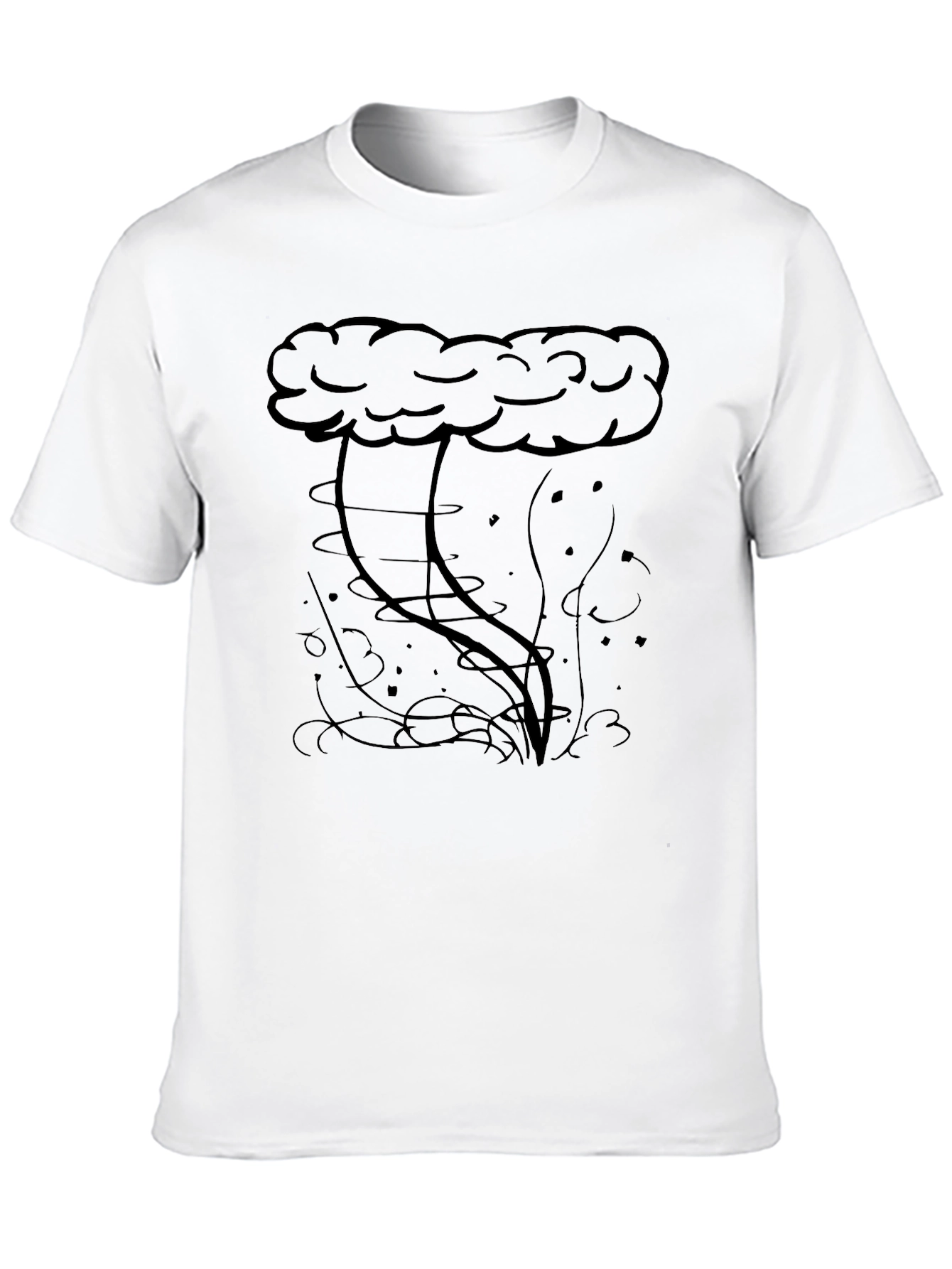 Black Storm Cloud Graphic Tee - Black Cotton Blend view 10