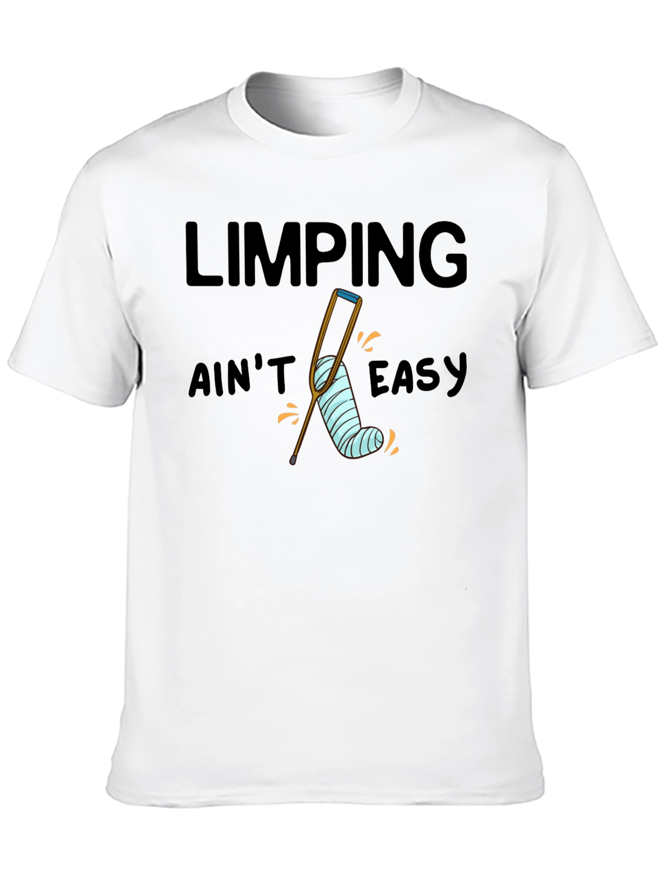 Black Limping Ain't Easy T-Shirt - Novelty Humor Tee view 10