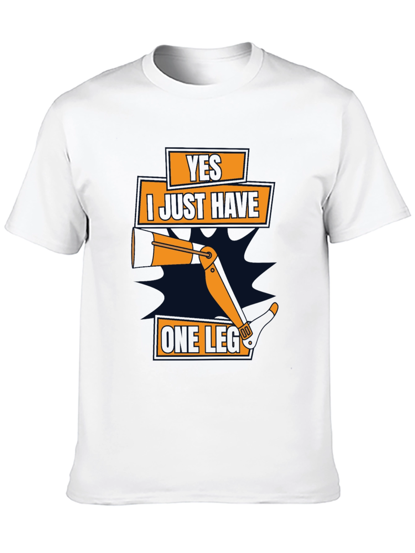 Black One Leg Funny T-Shirt view 10