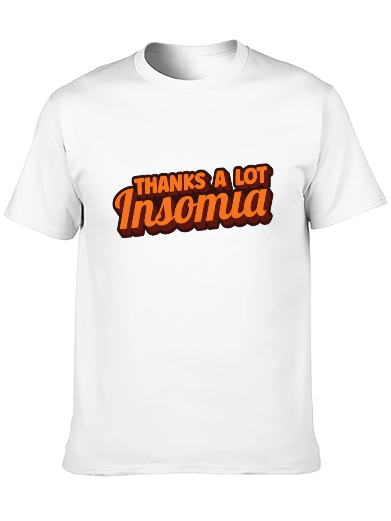 Black Thanks A Lot Insomnia Black Graphic T-Shirt view 10