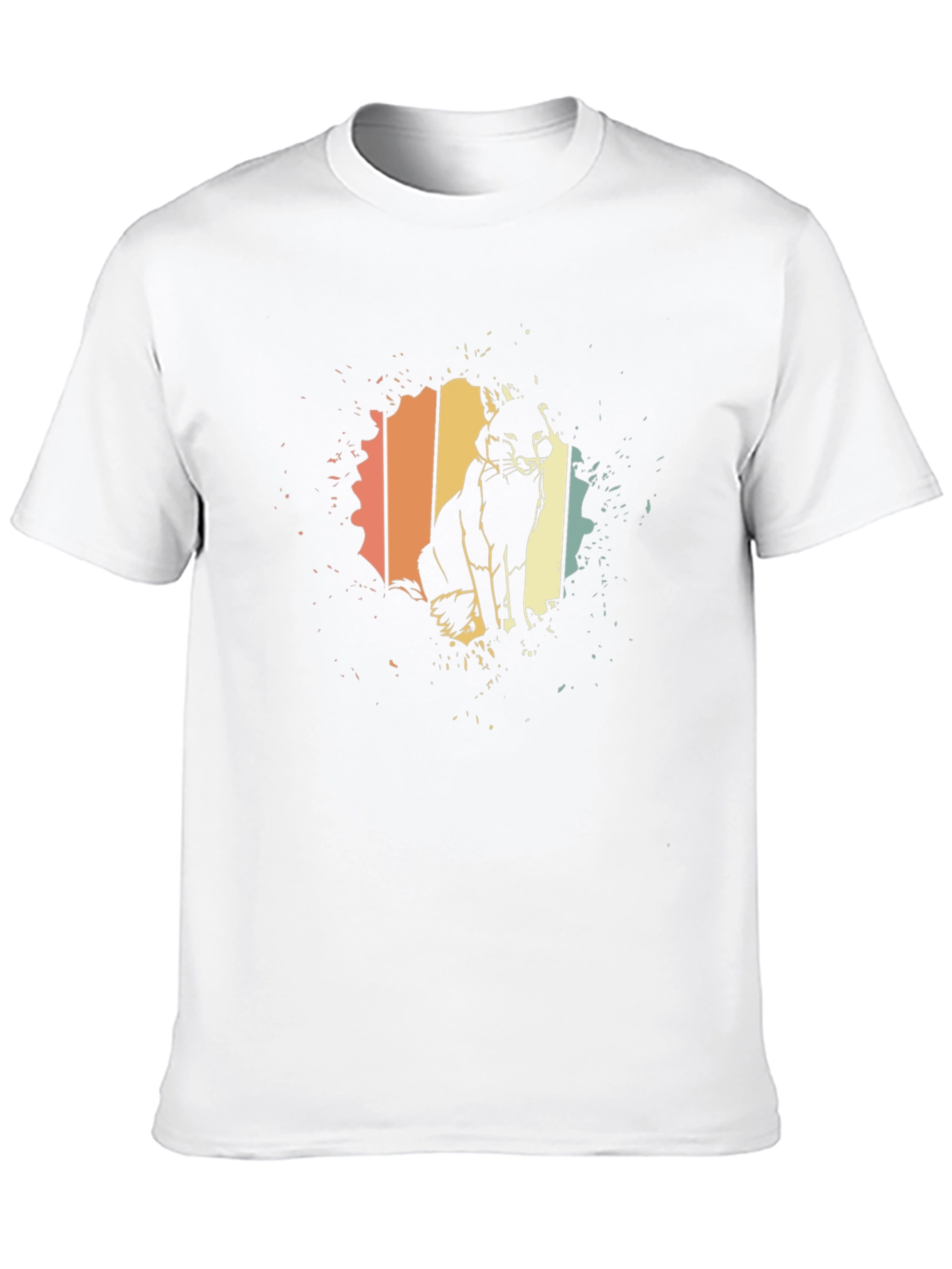 Black Retro Fox Silhouette T-Shirt - Vintage Style view 10