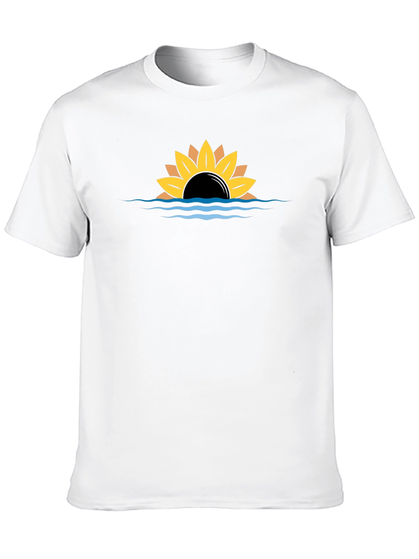 Black Sunflower Sunset Graphic Black Tee view 10
