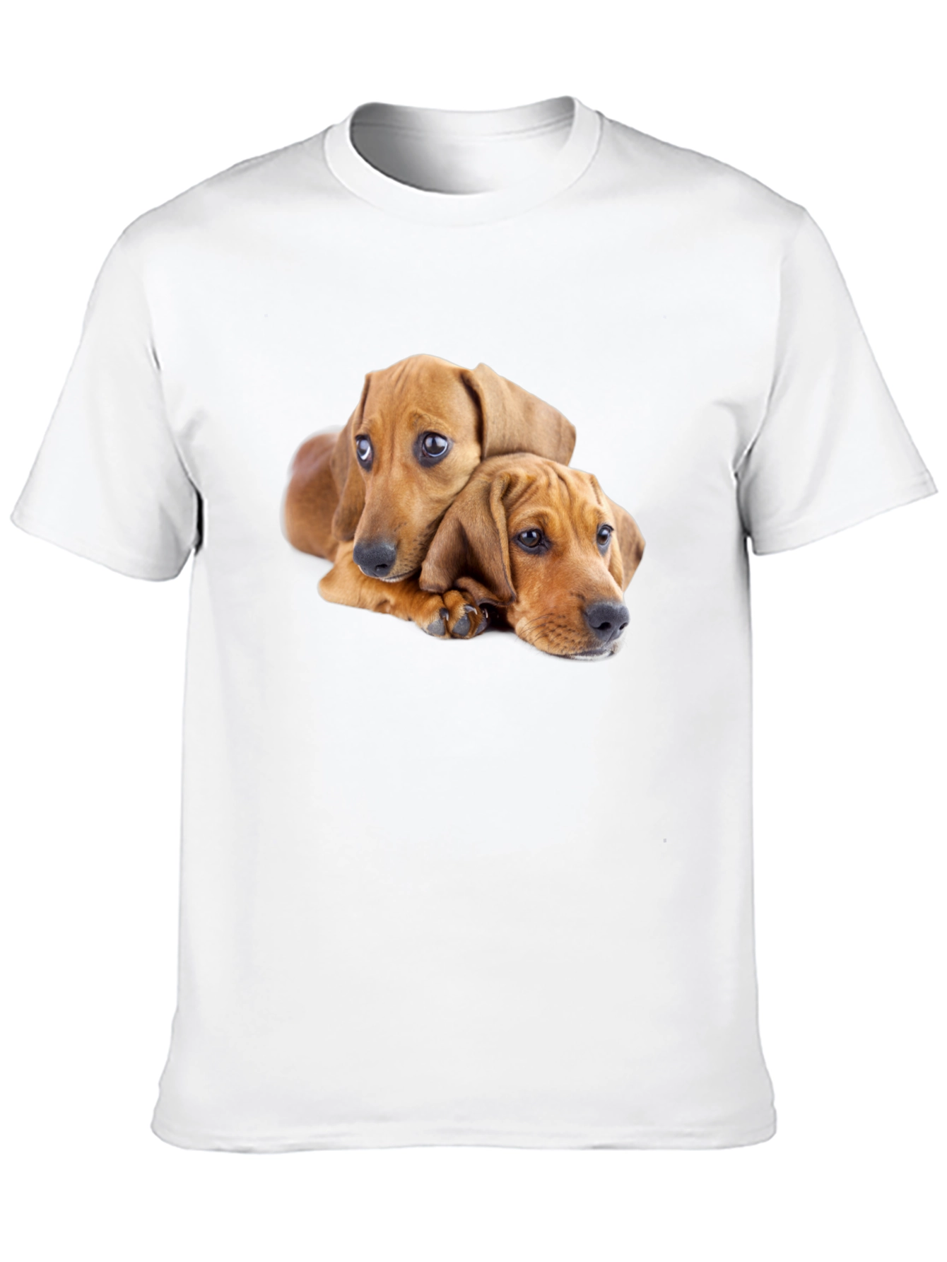 Black Cute Puppies Graphic Black T-Shirt view 10