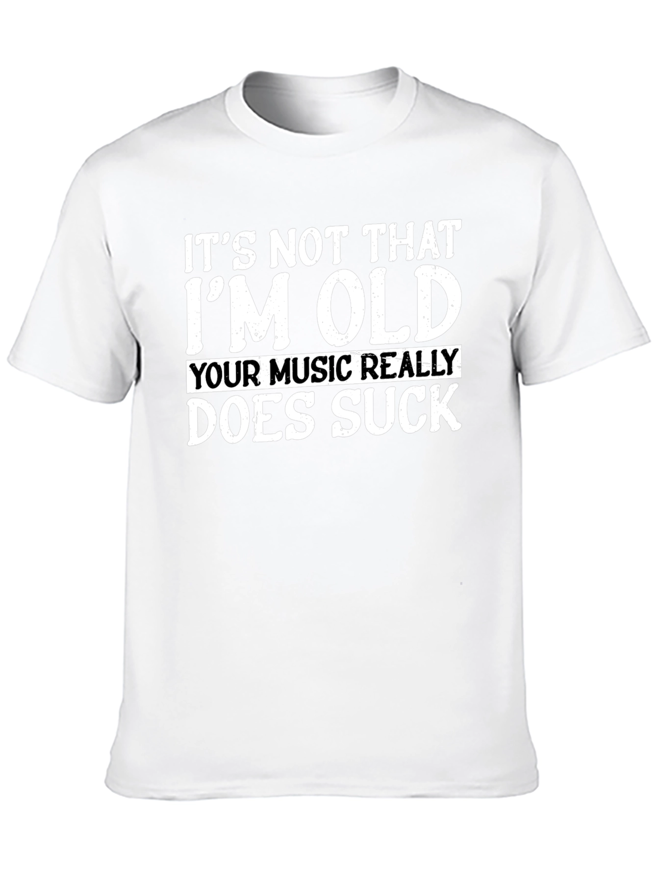 Black Funny Old Music Sucks Graphic T-Shirt view 10