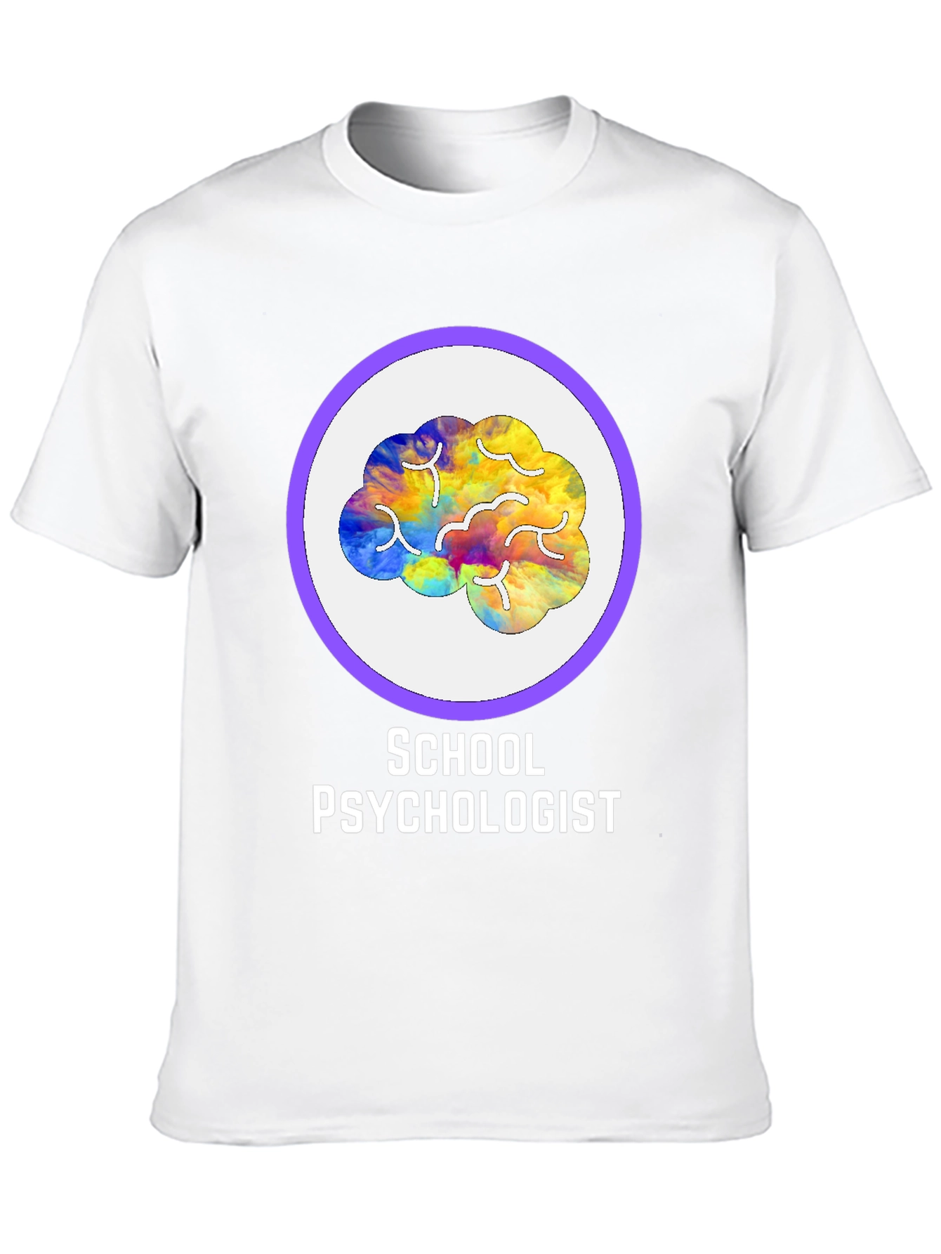 Black School Psychologist Brain Graphic Tee view 10