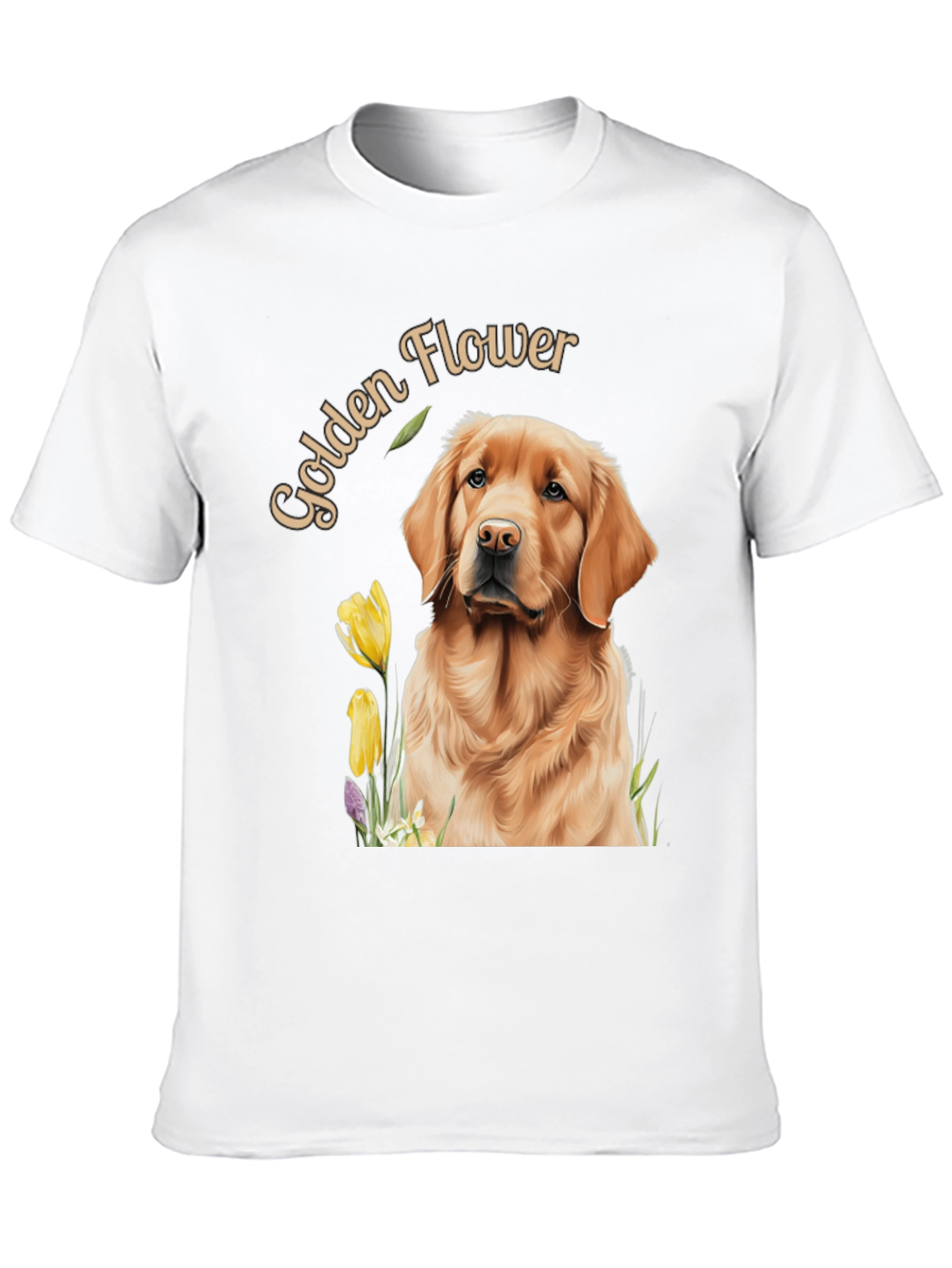 Black Golden Flower Dog Graphic Tee view 10