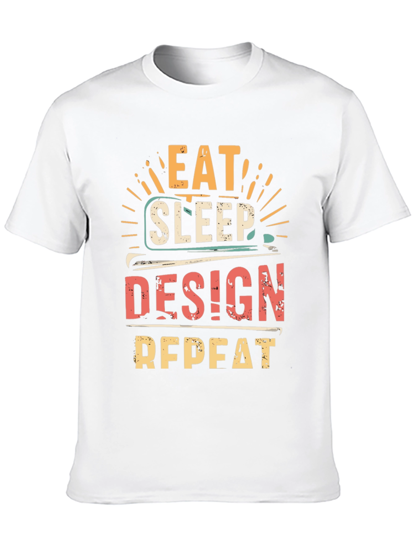 Black Eat Sleep Design Repeat T-Shirt view 10