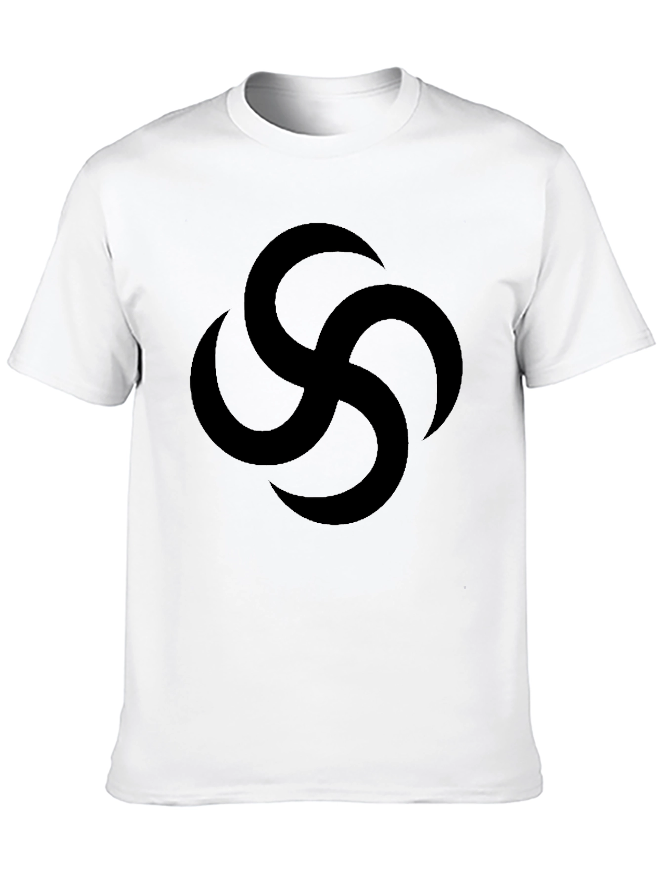 Black Black Graphic Tee with Abstract Swirl Design view 10