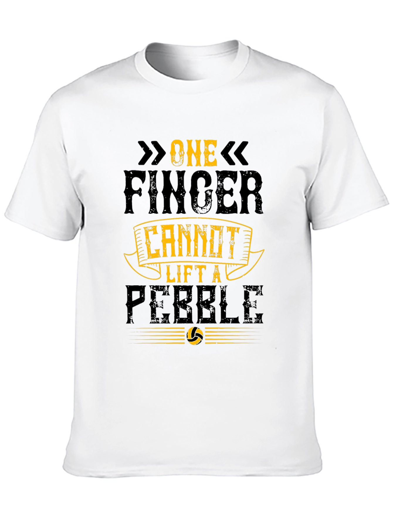 Black One Finger Cannot Lift a Pebble Graphic Tee view 10