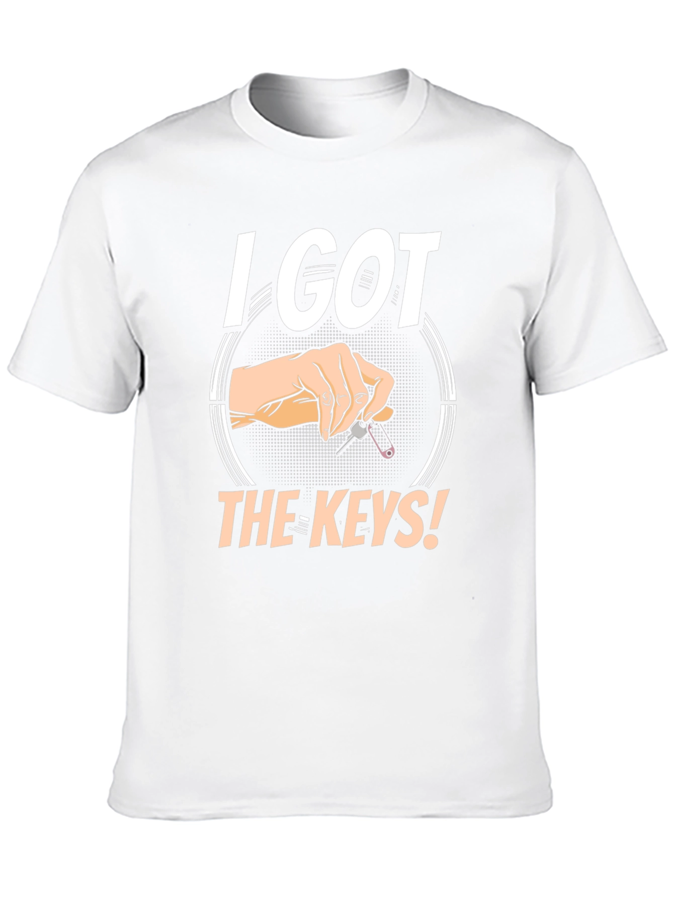 Black I Got The Keys! Men's Black Graphic T-Shirt view 10
