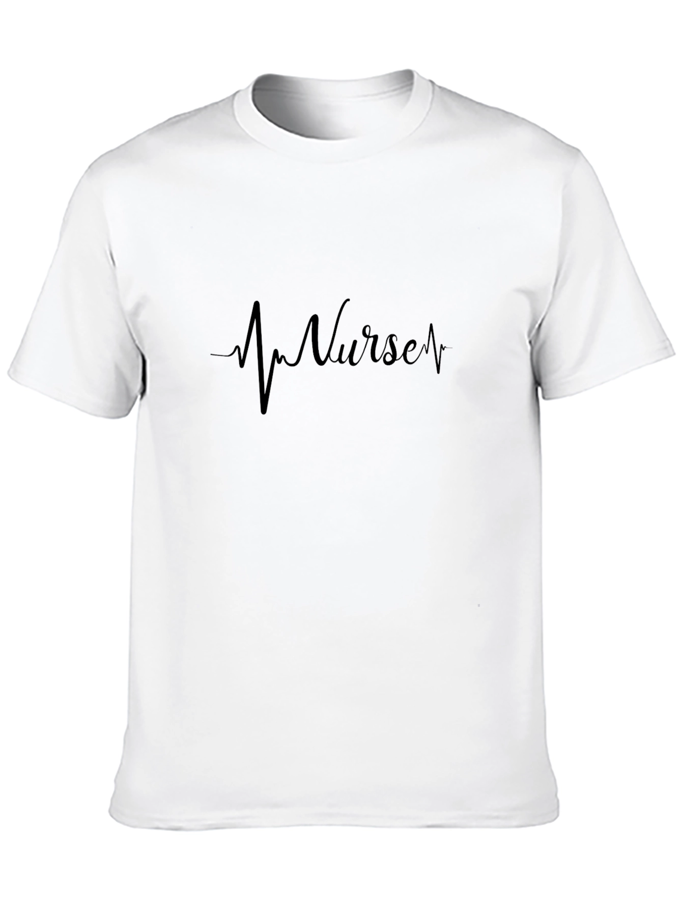 Black Nurse Heartbeat Graphic Tee - Black Cotton T-Shirt view 10