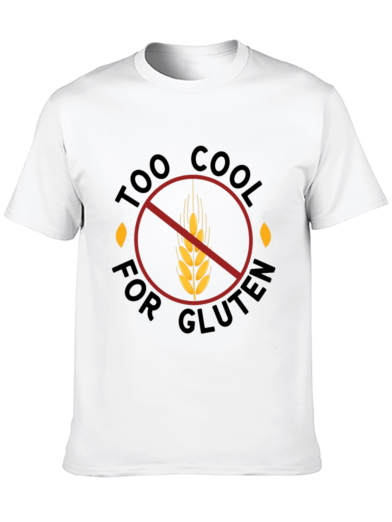 Black Too Cool for Gluten Black T-Shirt - Gluten Free view 10
