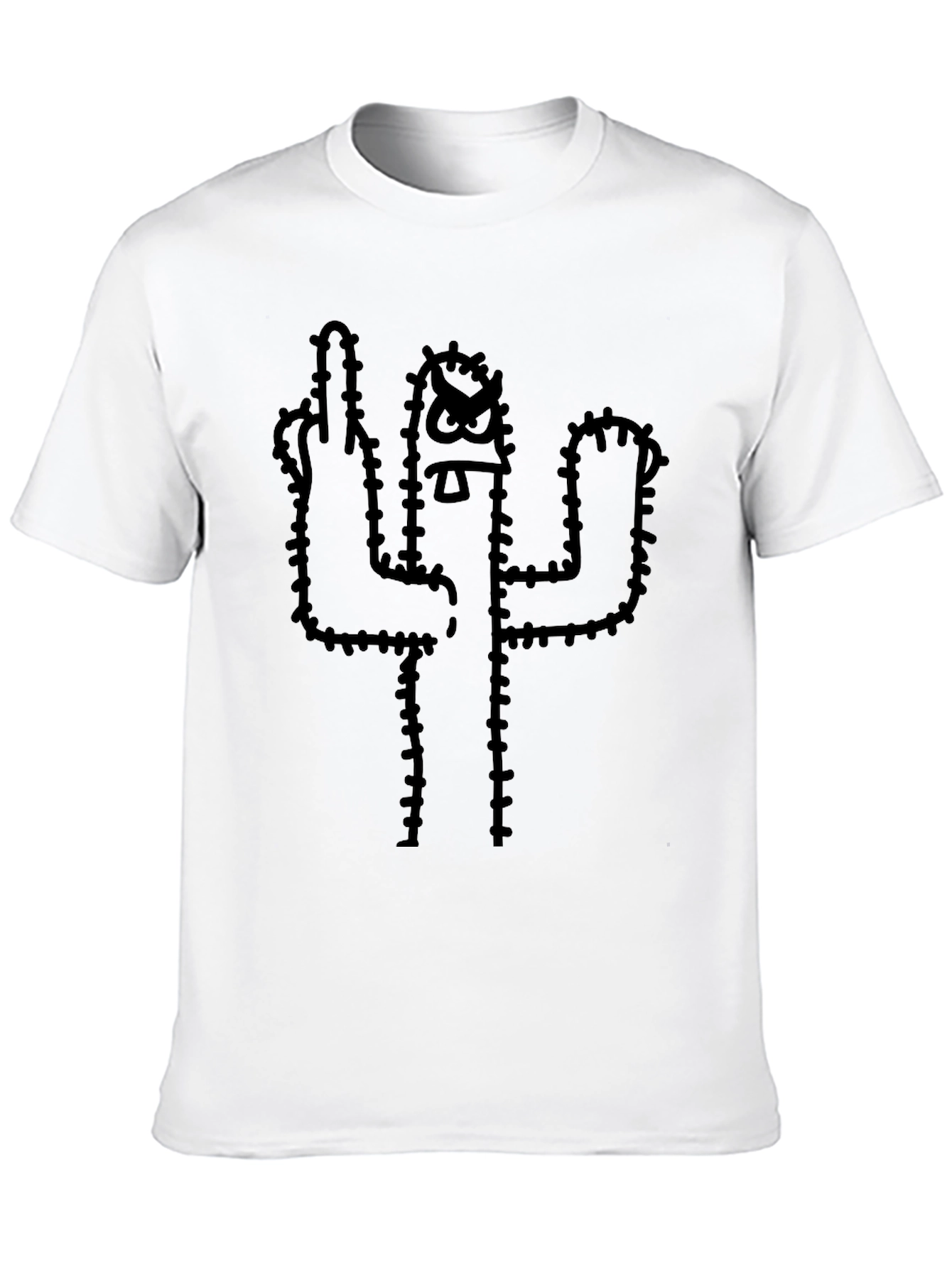 Black Cactus Middle Finger Graphic T-Shirt view 10