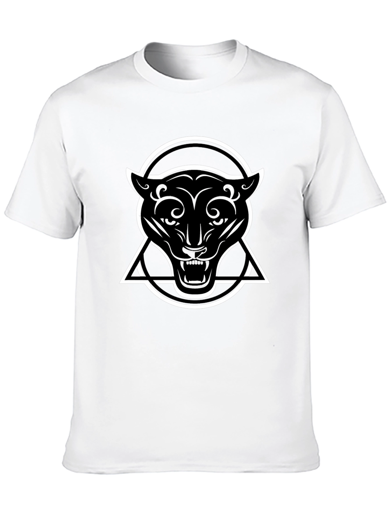 Black Black Panther Graphic Tee - Circle Triangle Design view 10