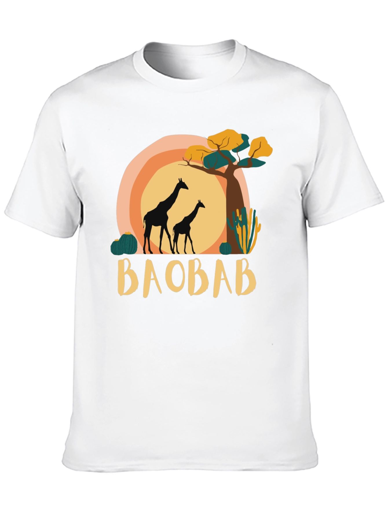 Black Baobab Giraffe Graphic Tee - Safari Style view 10