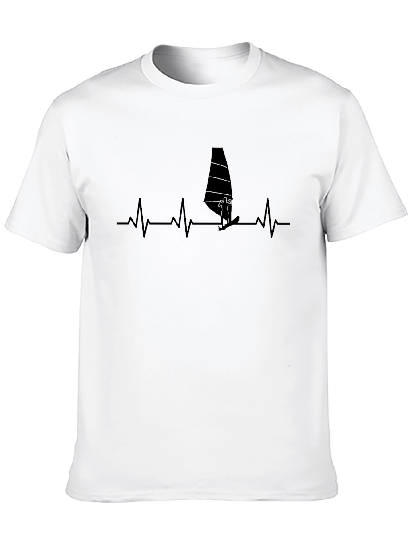 Black Windsurfing Heartbeat T-Shirt - Black view 10