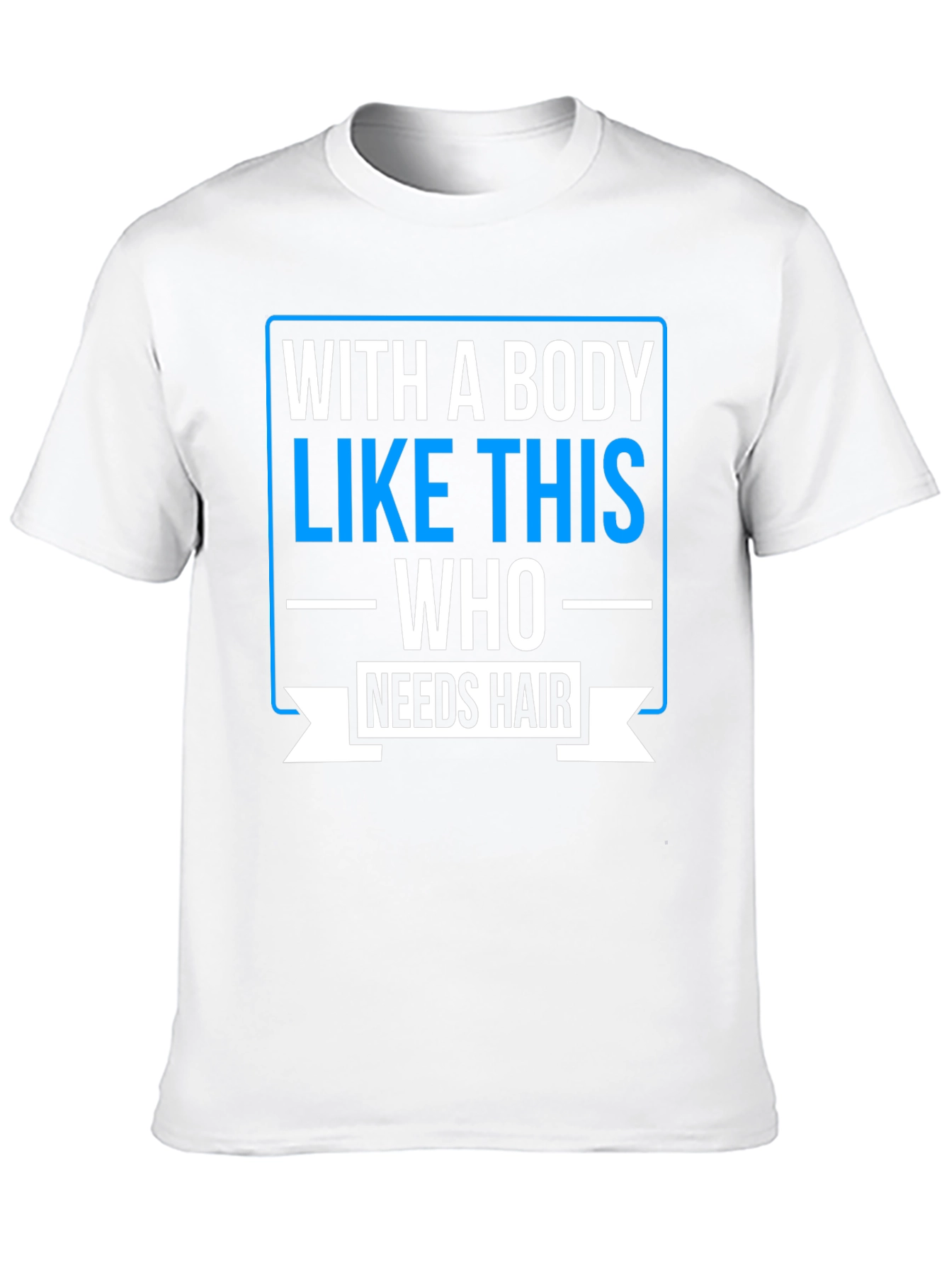 Black Humorous Baldness T-Shirt: "Who Needs Hair?" view 10