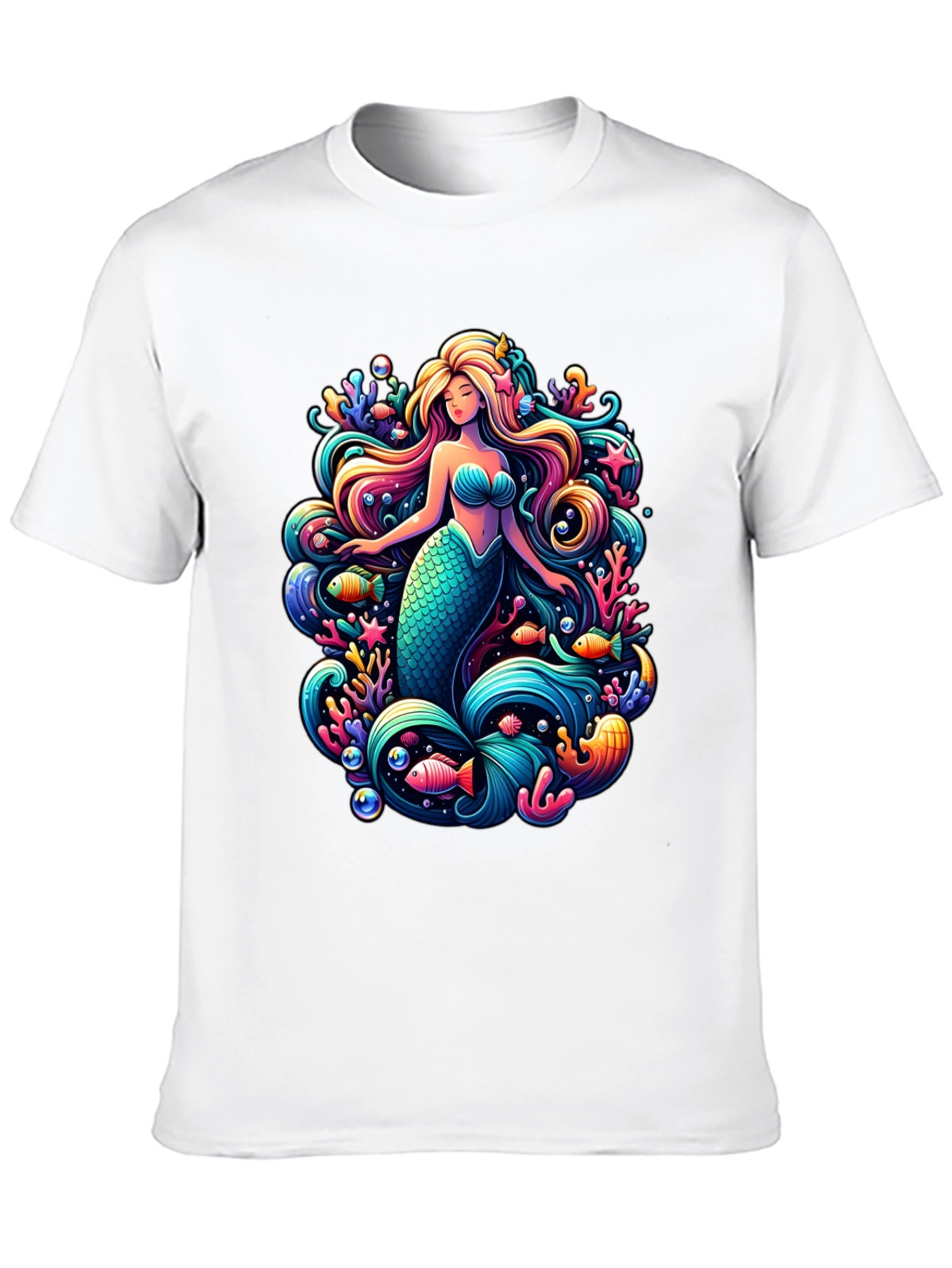 Black Mermaid Graphic Tee - Black Cotton Blend view 10