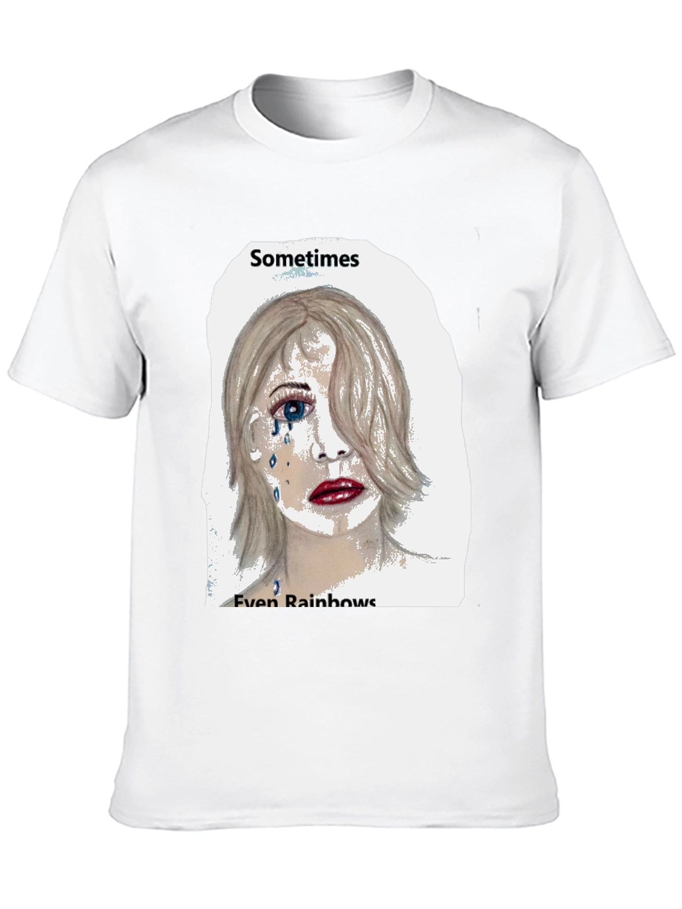 Black Emo Tears T-Shirt: Sometimes Even Rainbows view 10