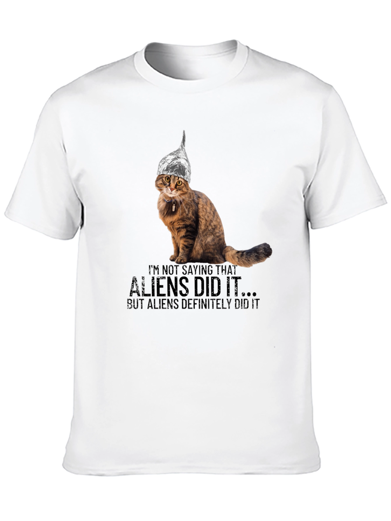 Black Aliens Did It Cat T-Shirt view 10