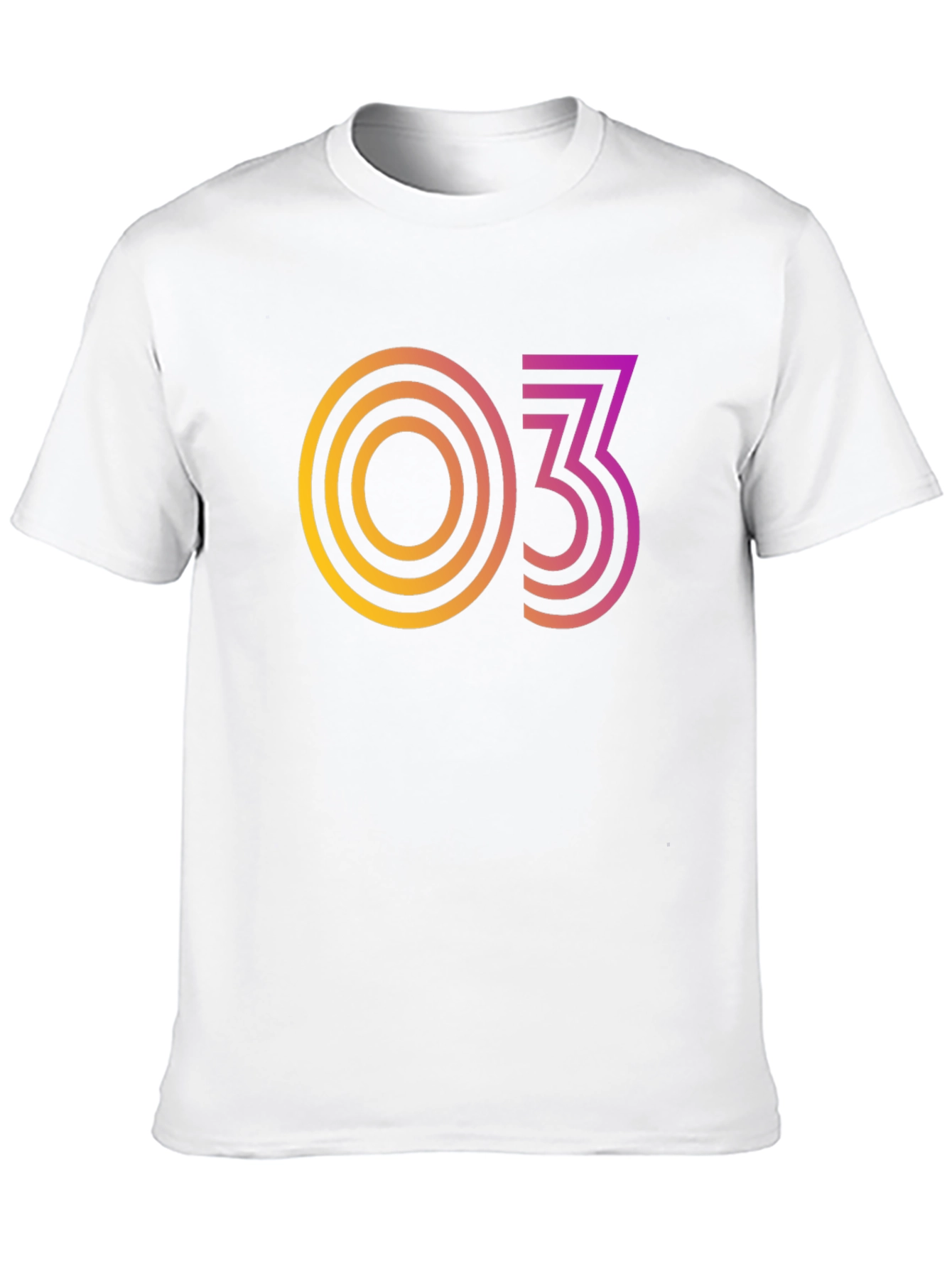Black Retro Gradient "03" Graphic Tee - Cool & Trendy! view 10