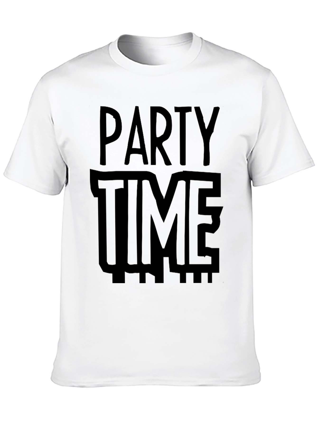 Black Party Time Graphic Tee - Black Cotton T-Shirt view 10