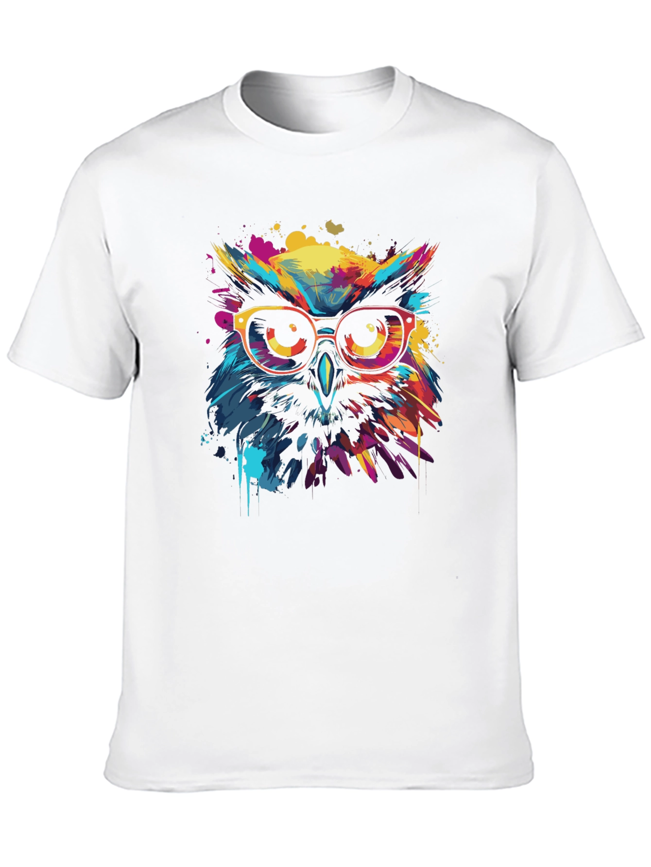 Black Cool Owl Graphic Tee - Vibrant Colors view 10