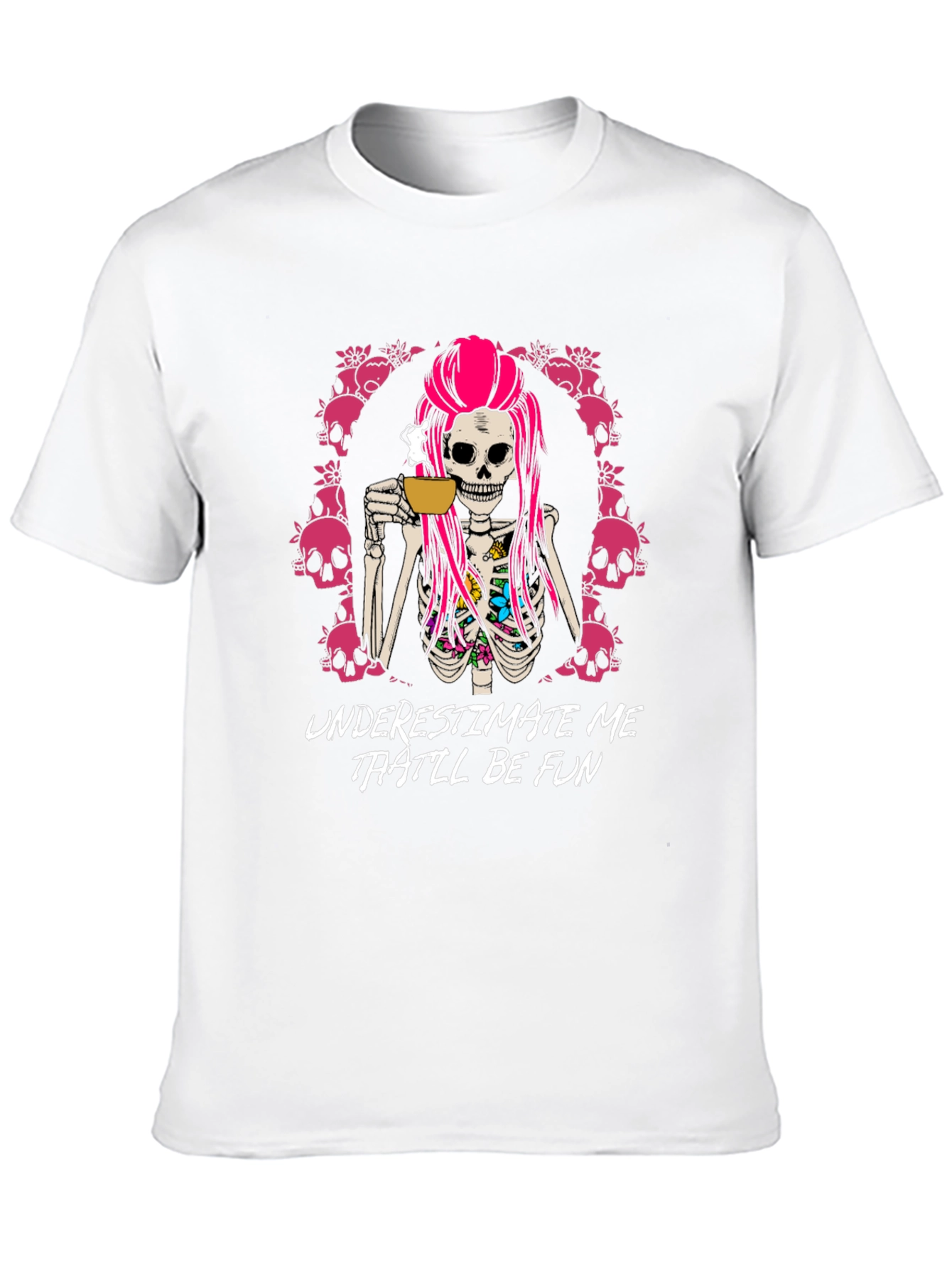 Black Underestimate Me That'll Be Fun T-Shirt - Skull Coffee view 10