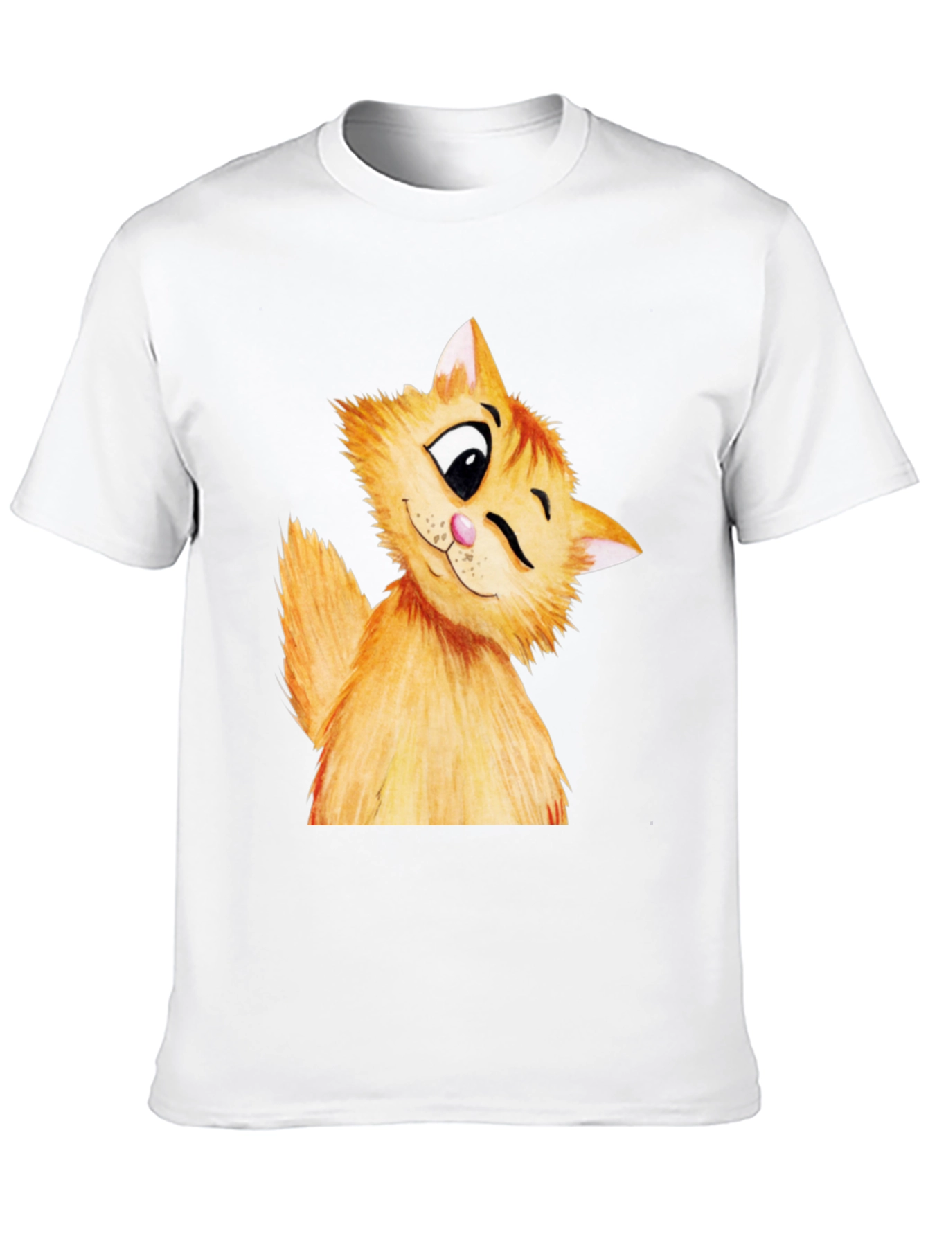 Black Winking Cat Graphic Tee - Soft Cotton Black T-Shirt view 10