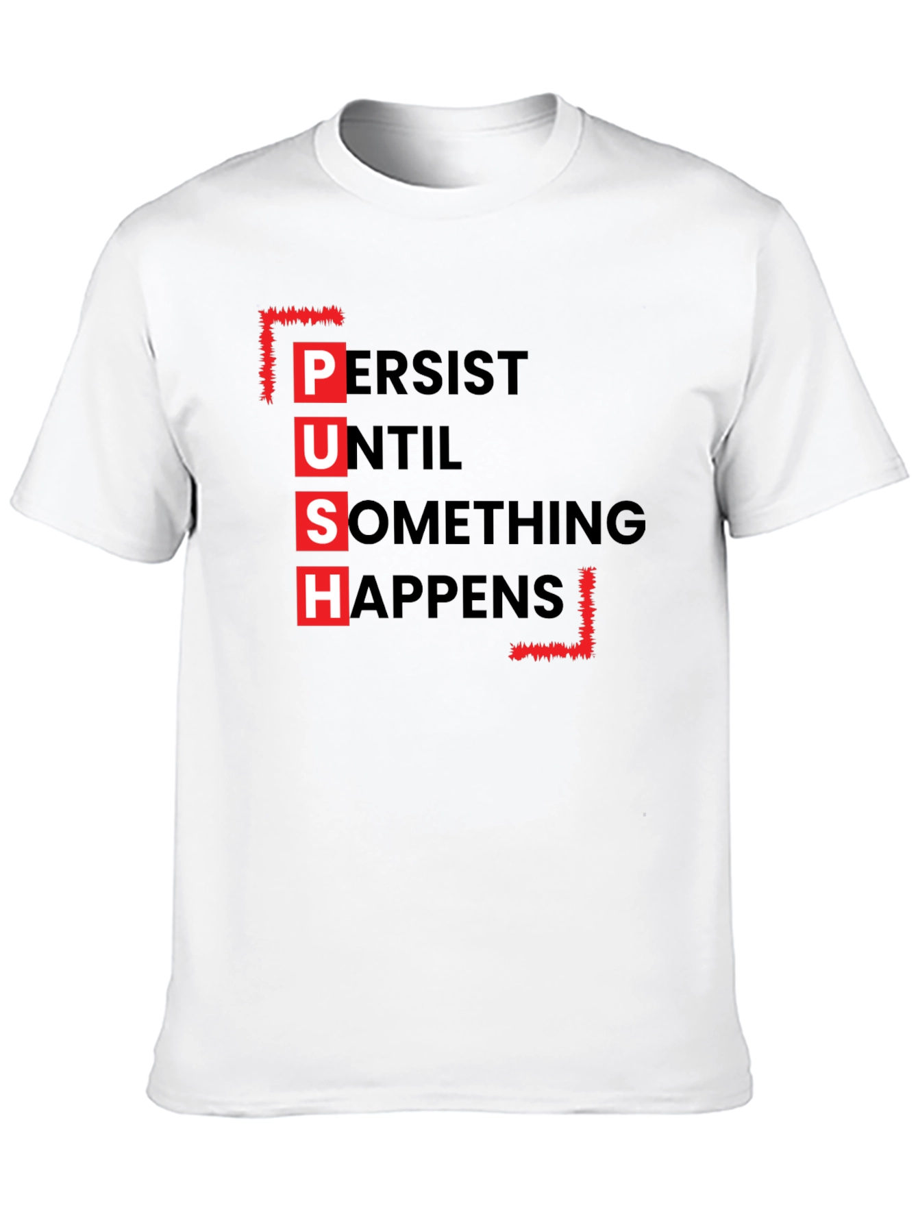 Black PUSH Graphic Tee - Motivational Black T-Shirt view 10