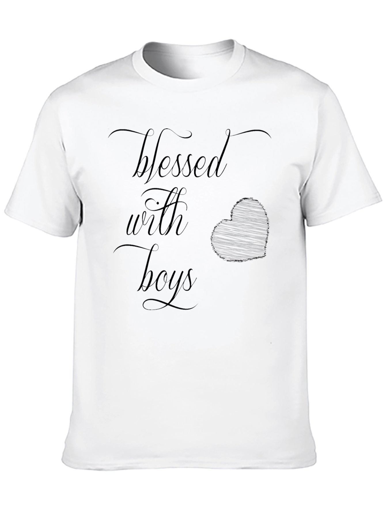 Black Blessed With Boys Black Graphic Tee Shirt view 10