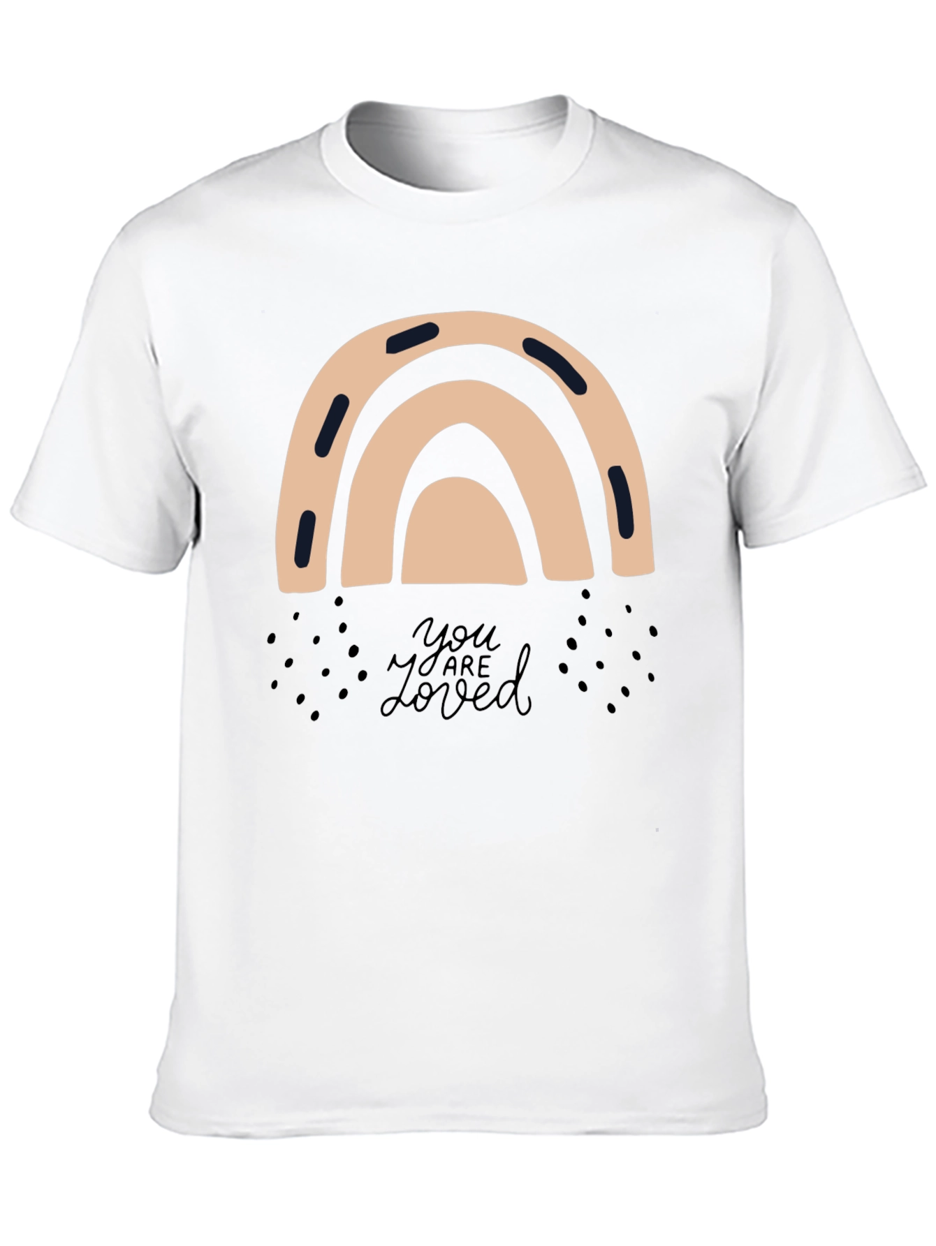 Black Stylish Rainbow Graphic Tee - You Are Loved view 10