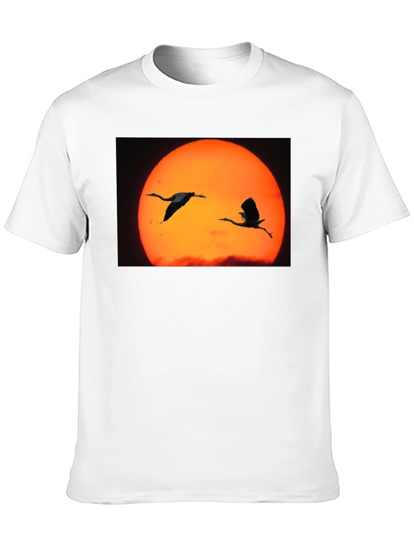 Black Sunset Birds Black T-Shirt view 10
