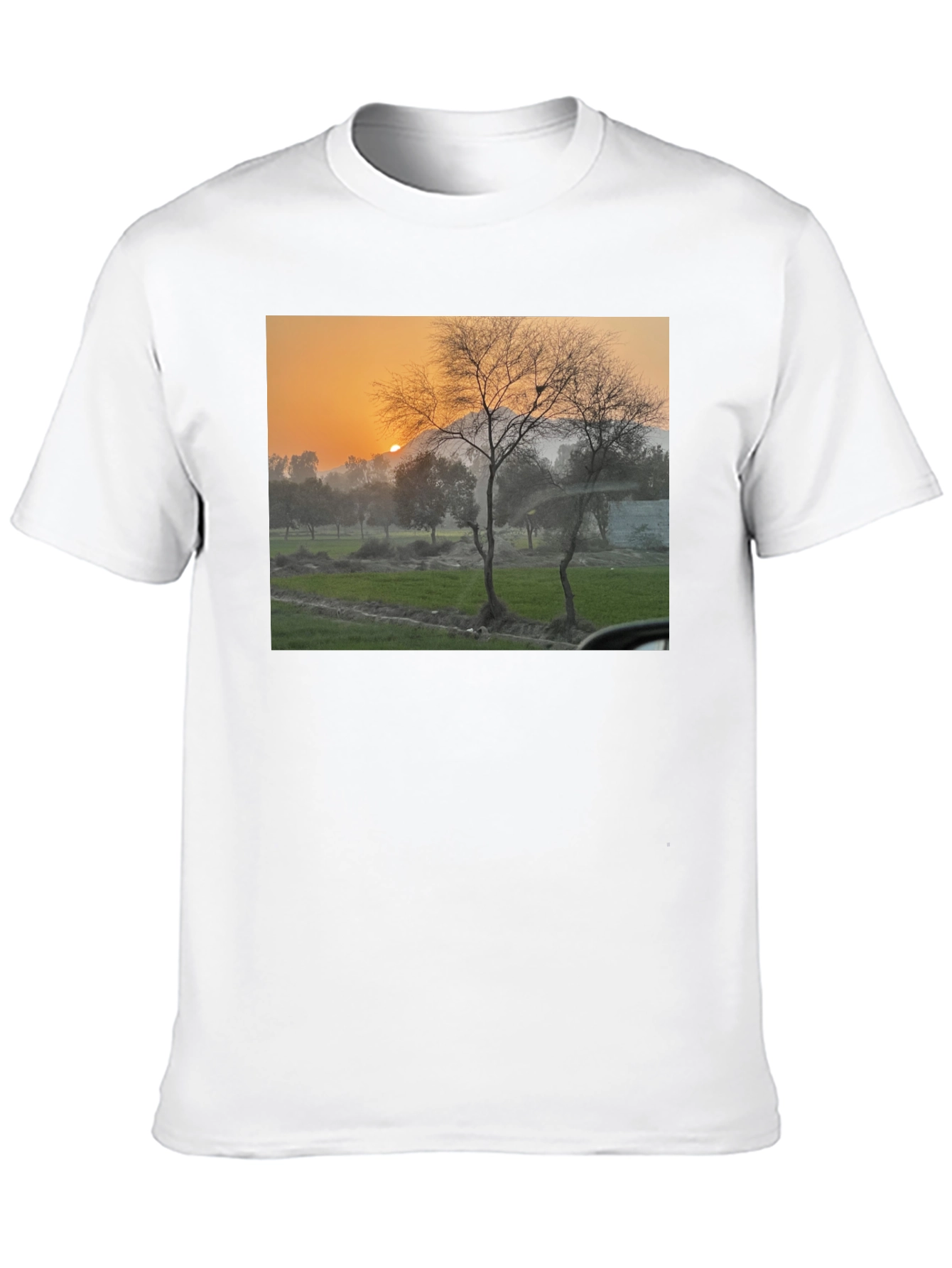 Black Nature Scene Black T-Shirt view 10