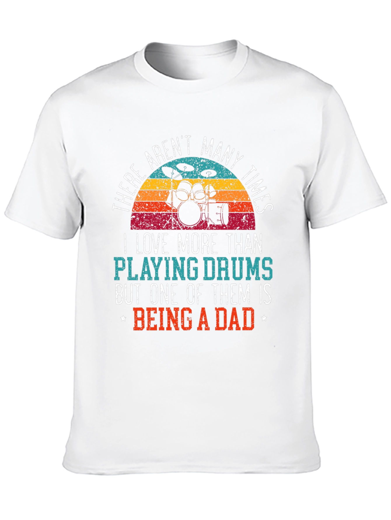 Black Dad Drummer Graphic T-Shirt - Gift for Father view 10