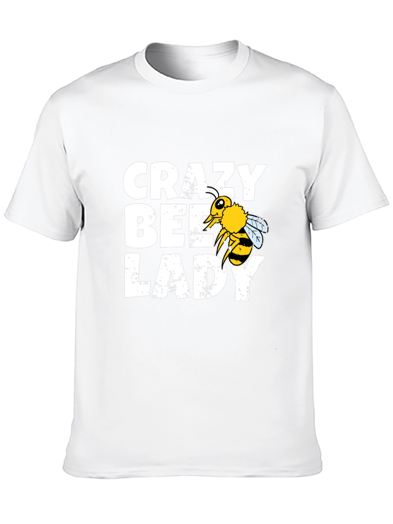Black Crazy Bee Lady Graphic Tee - Black Cotton Blend view 10
