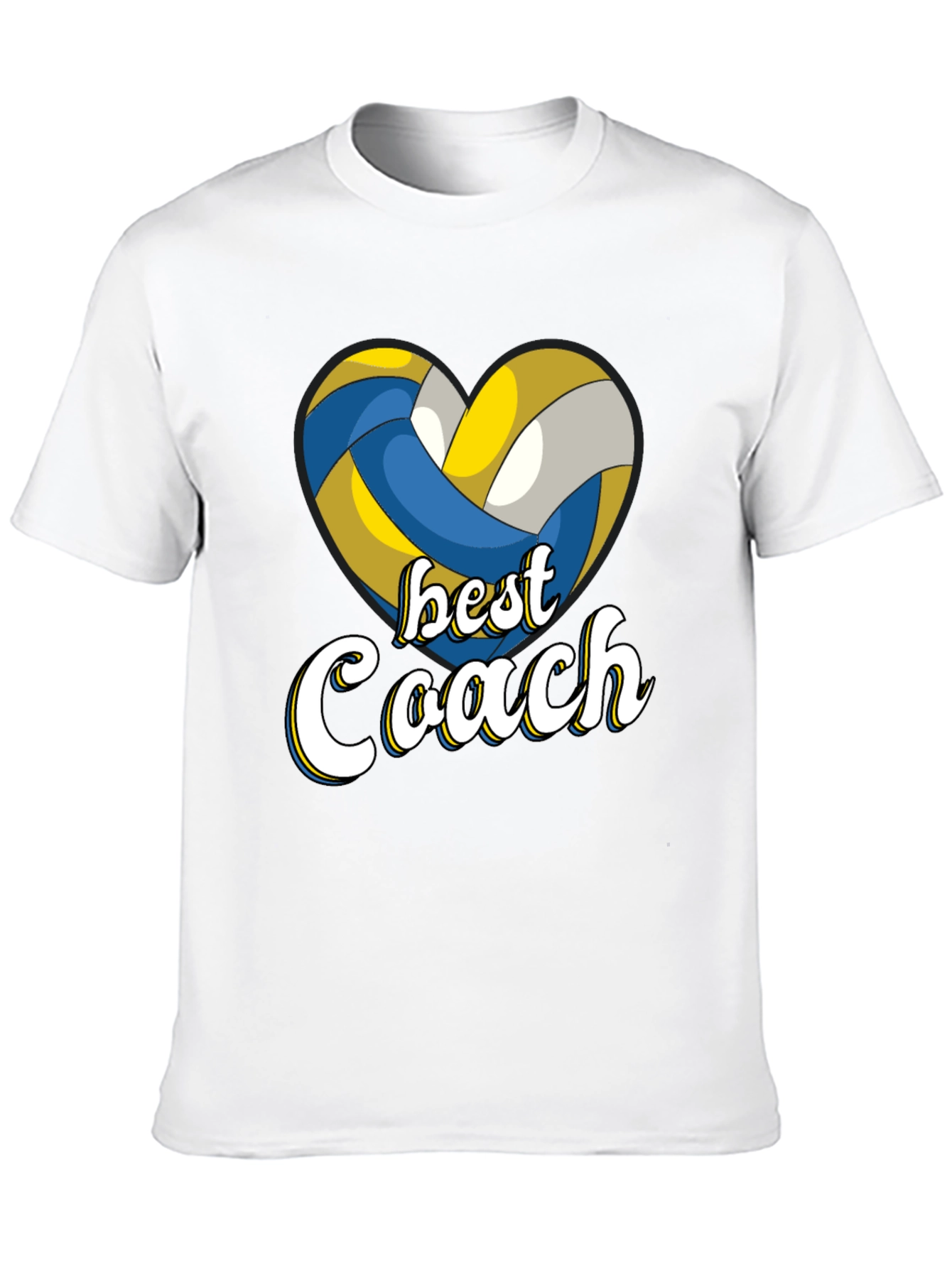 Black Best Coach Volleyball Heart T-Shirt view 10