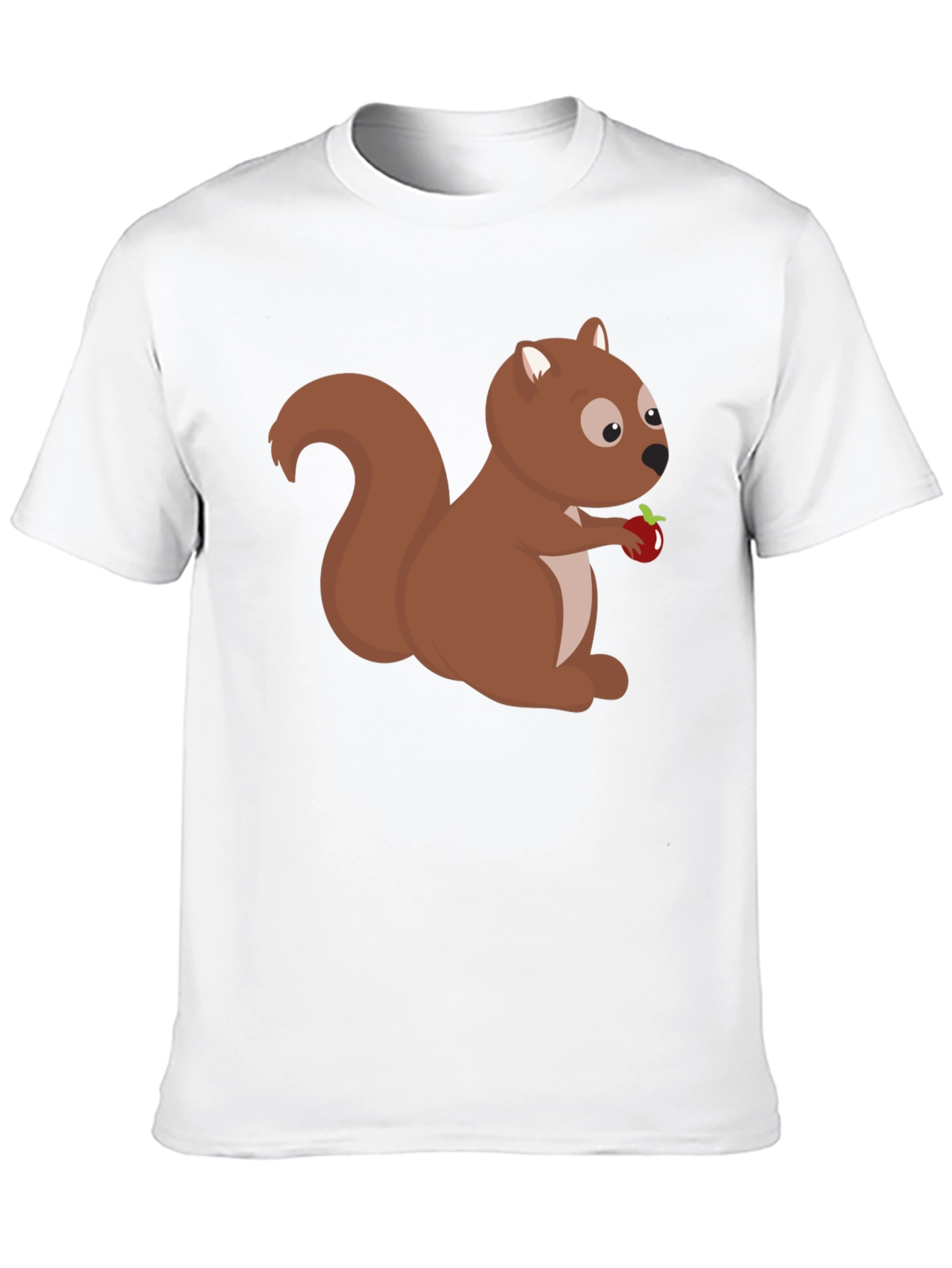 Black Squirrel Holding Apple Black T-Shirt view 10