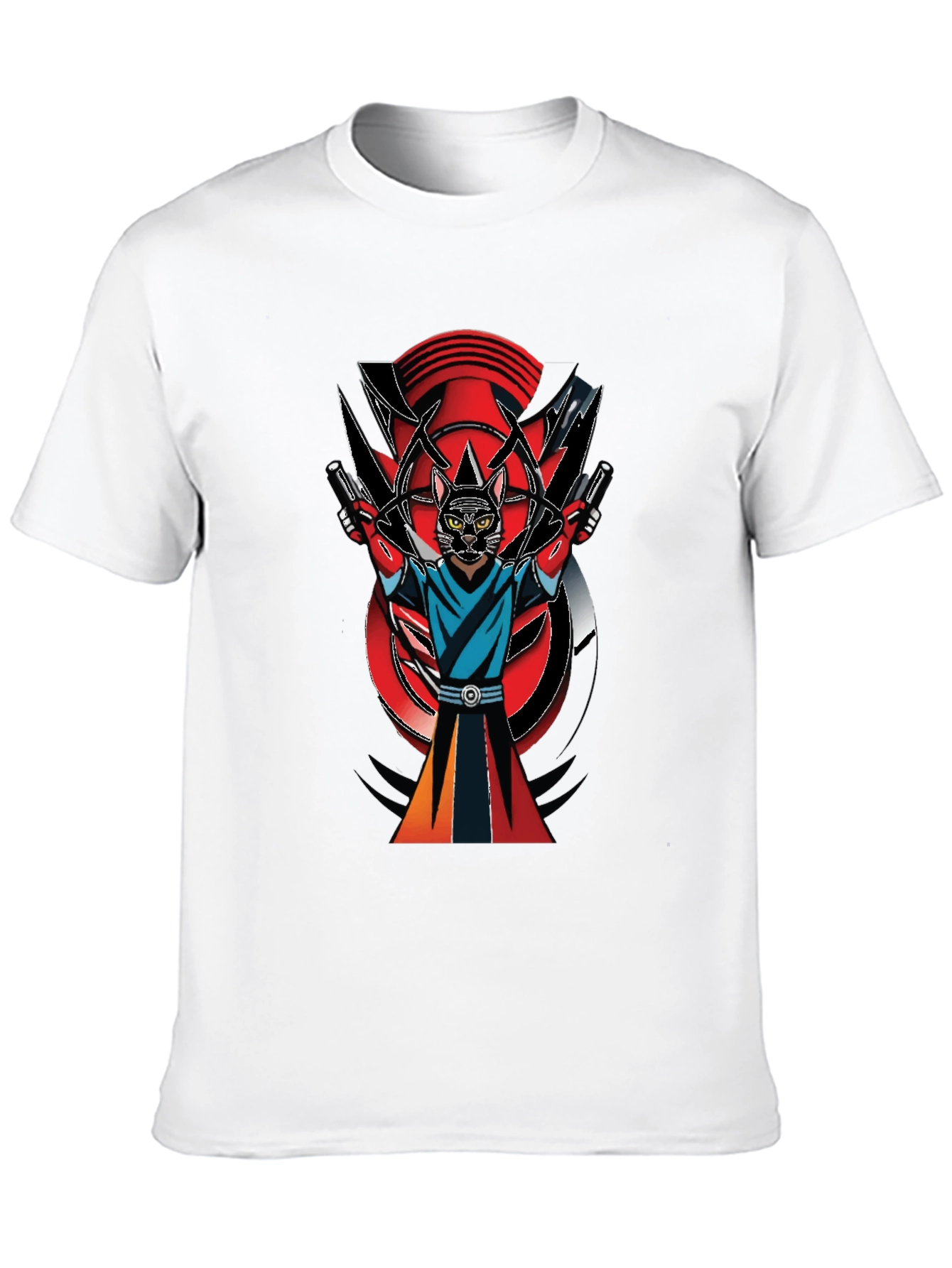 Black Black Cat Ninja Graphic T-Shirt view 10