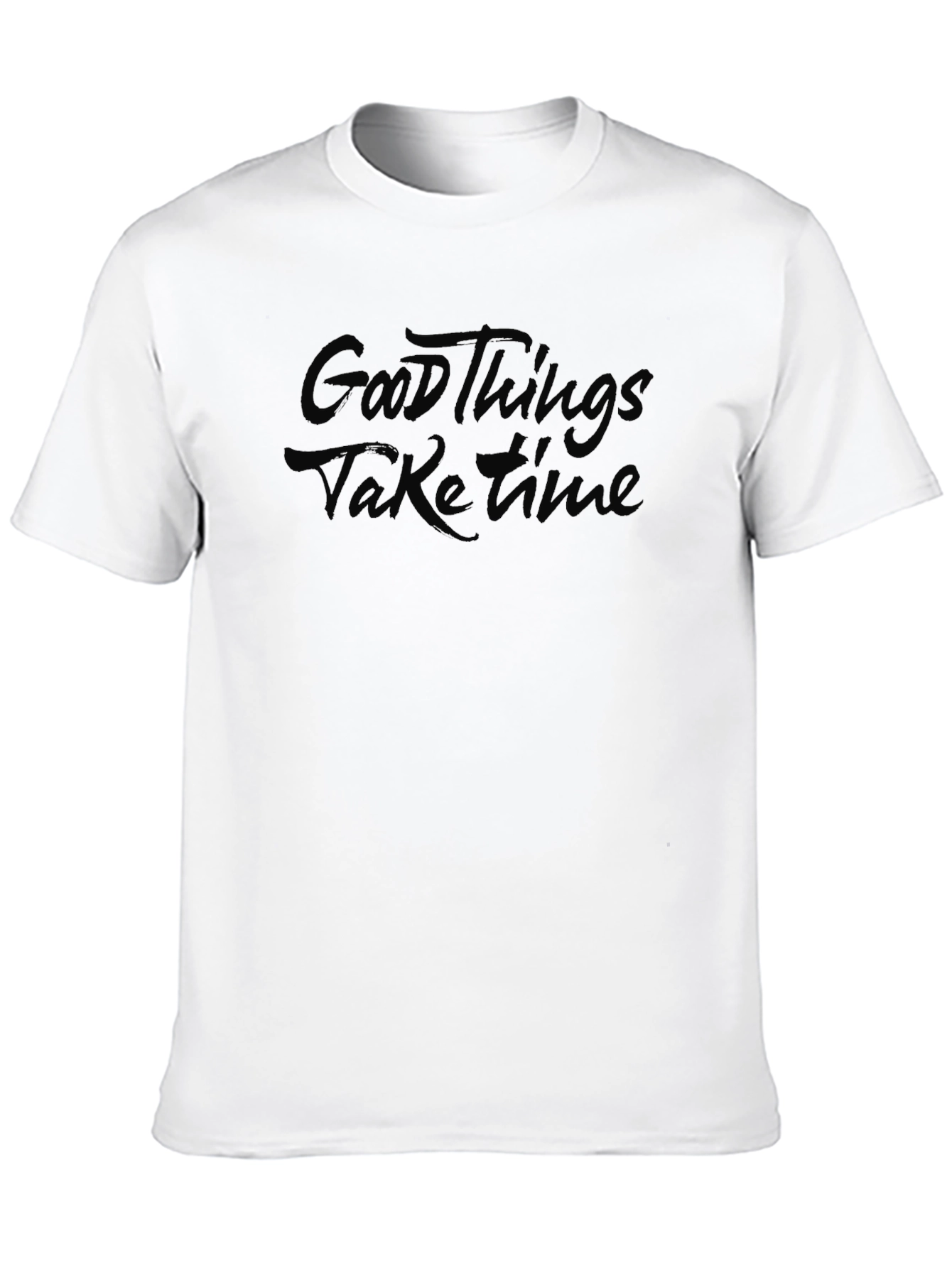 Black Good Things Take Time Black Graphic Tee view 10