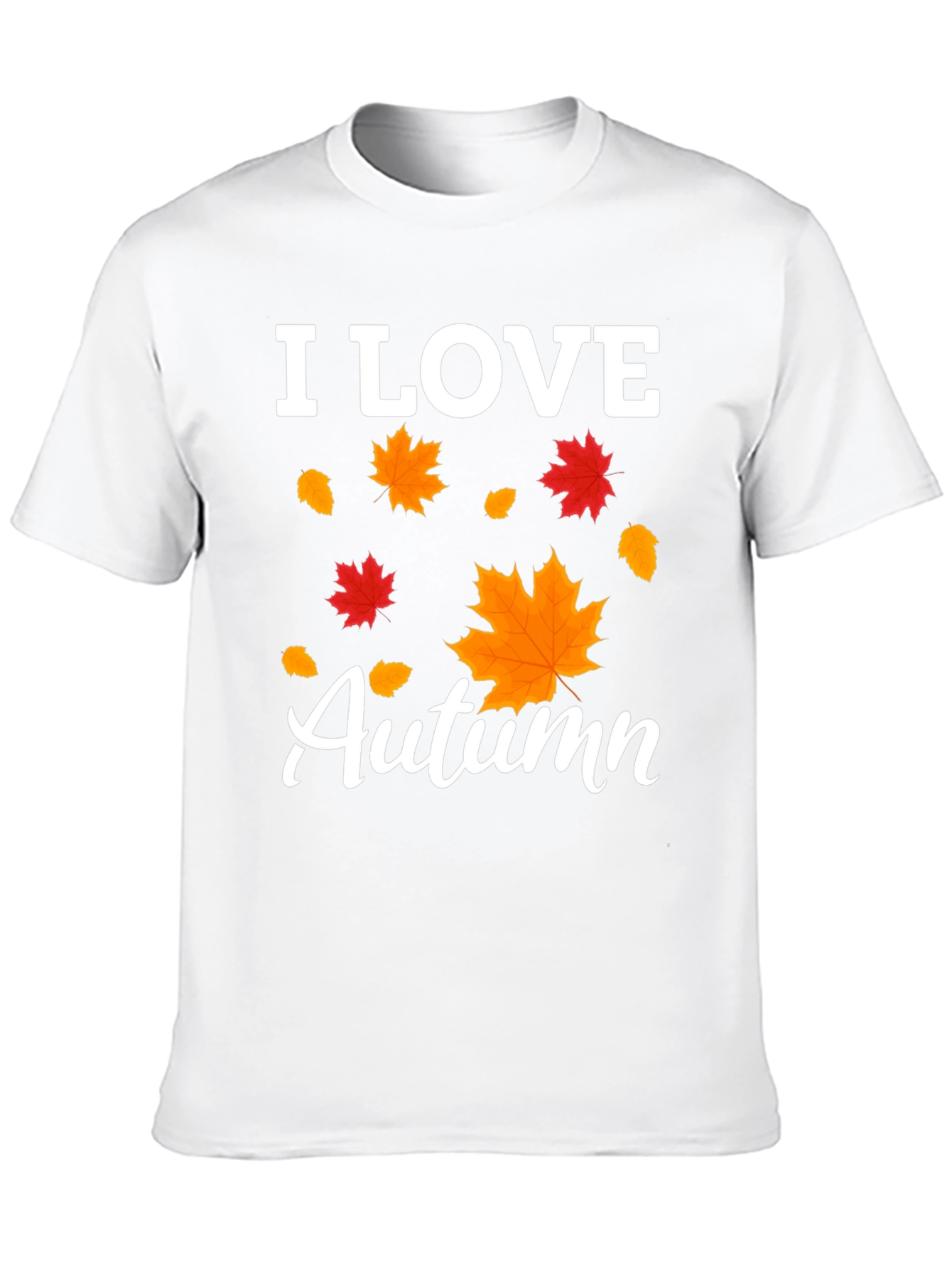 Black I Love Autumn Leaves Graphic T-Shirt view 10