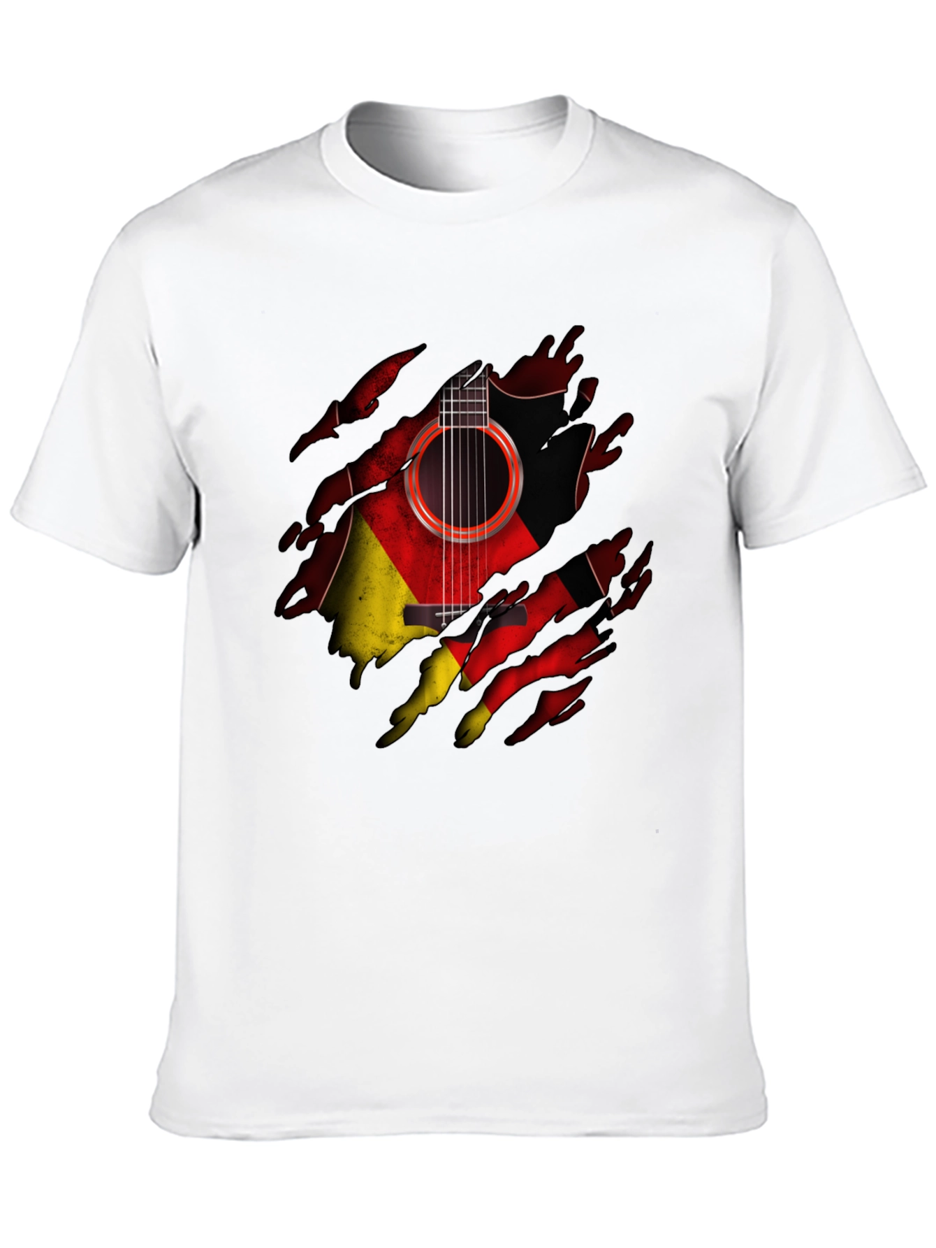 Guitar Germany Flag Ripped T-Shirt - 10