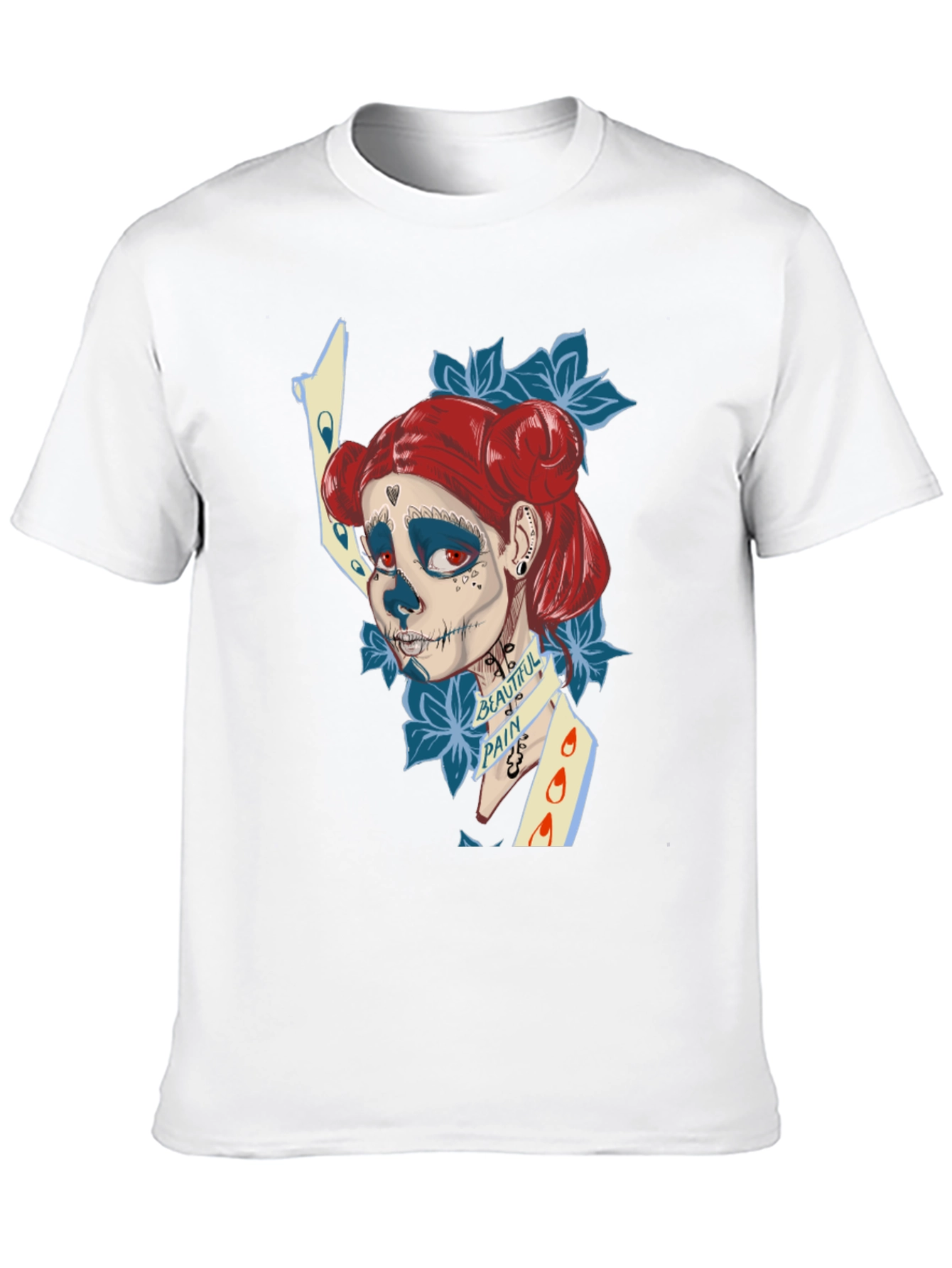 Black Sugar Skull Art T-Shirt view 10