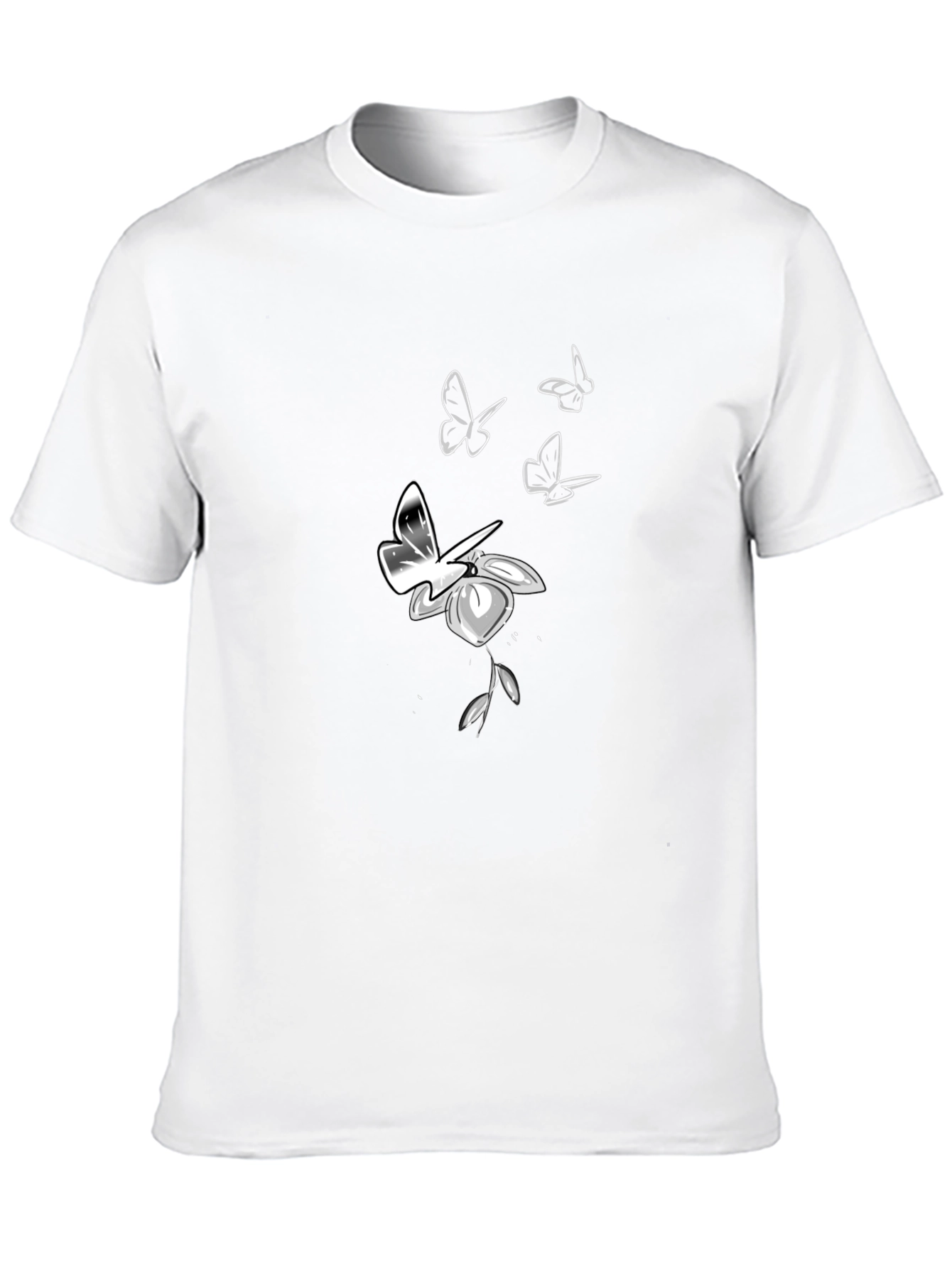 Black Butterfly & Flower Graphic Tee view 10