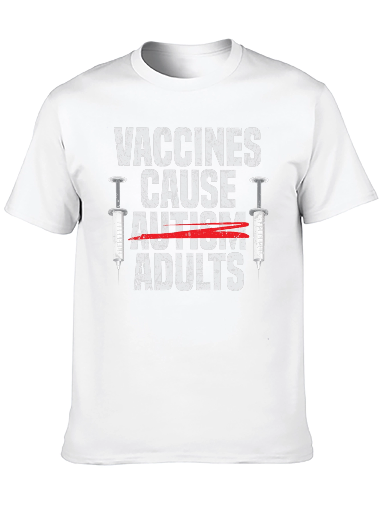 Black Vaccines Cause Adults Graphic T-Shirt view 10