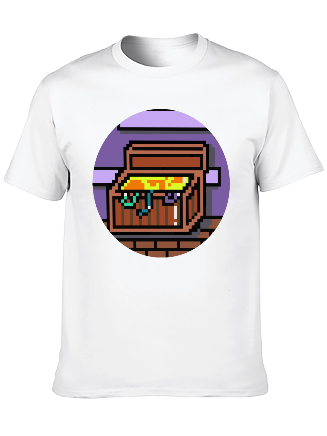 Black Pixelated Treasure Chest Graphic Tee view 10