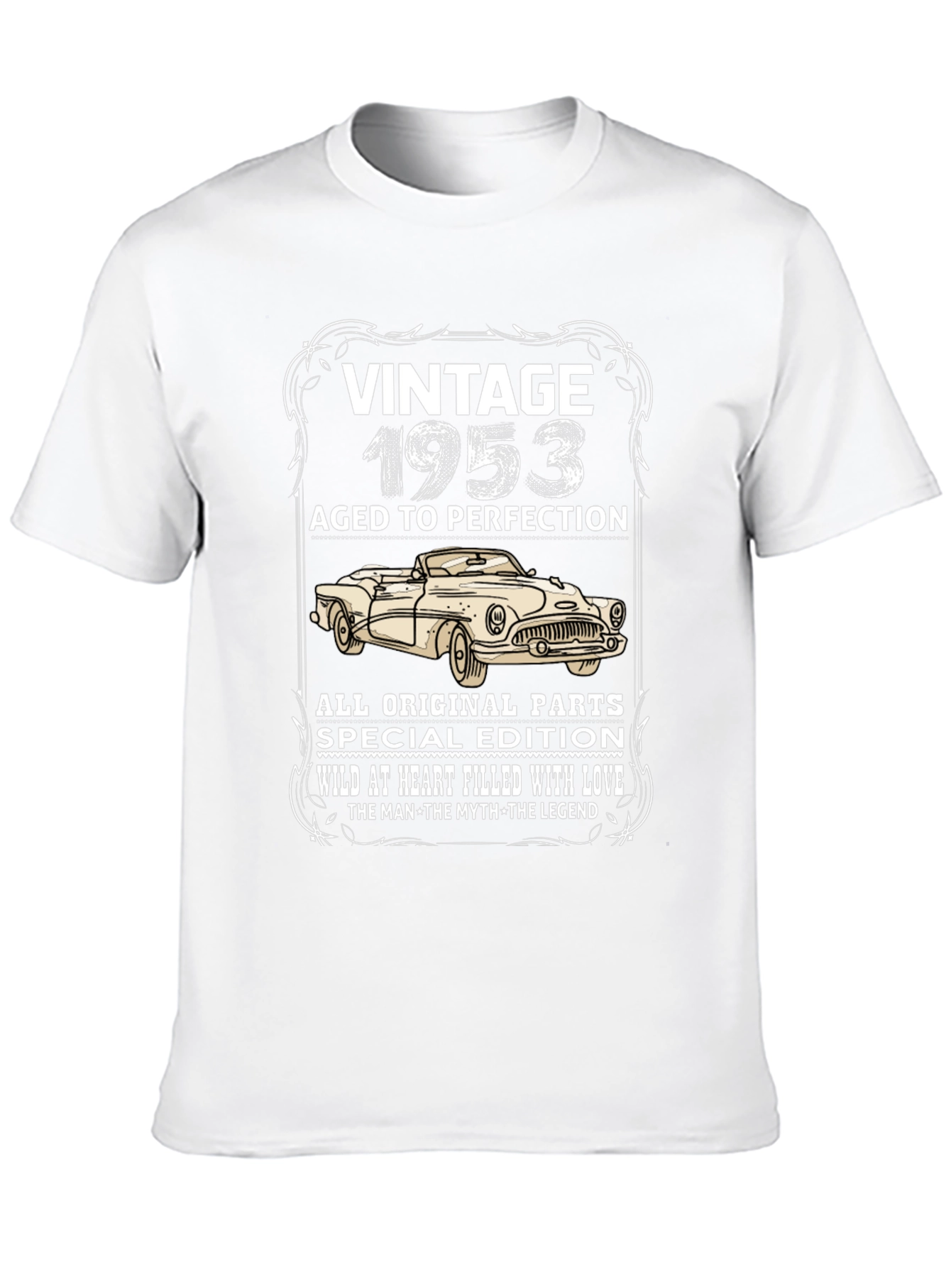 Black Vintage 1953 T-Shirt - Aged To Perfection Car Design view 10